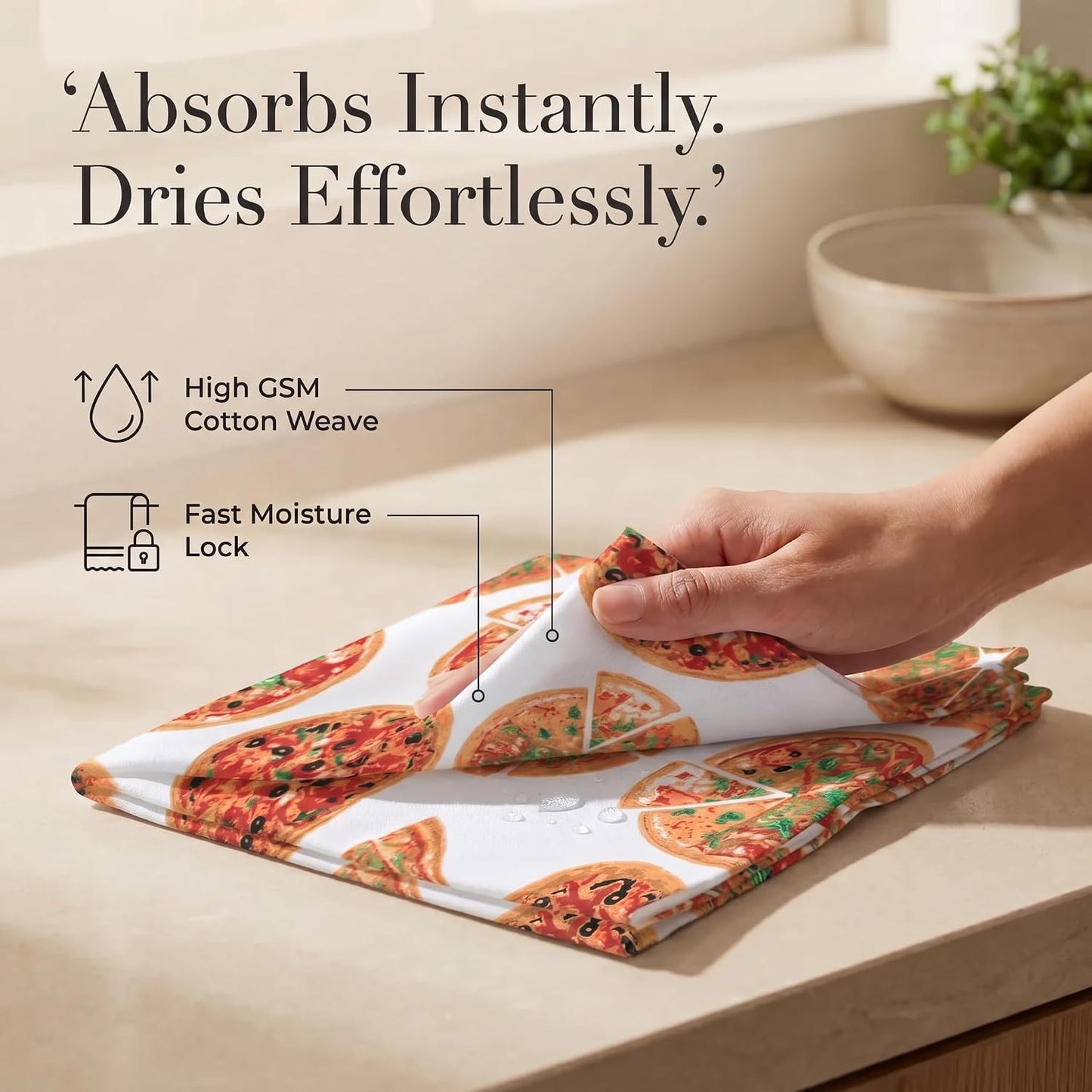 Urban Villa Cloth Napkins Cotton 20x20 (Set of 12) Pizza-Print