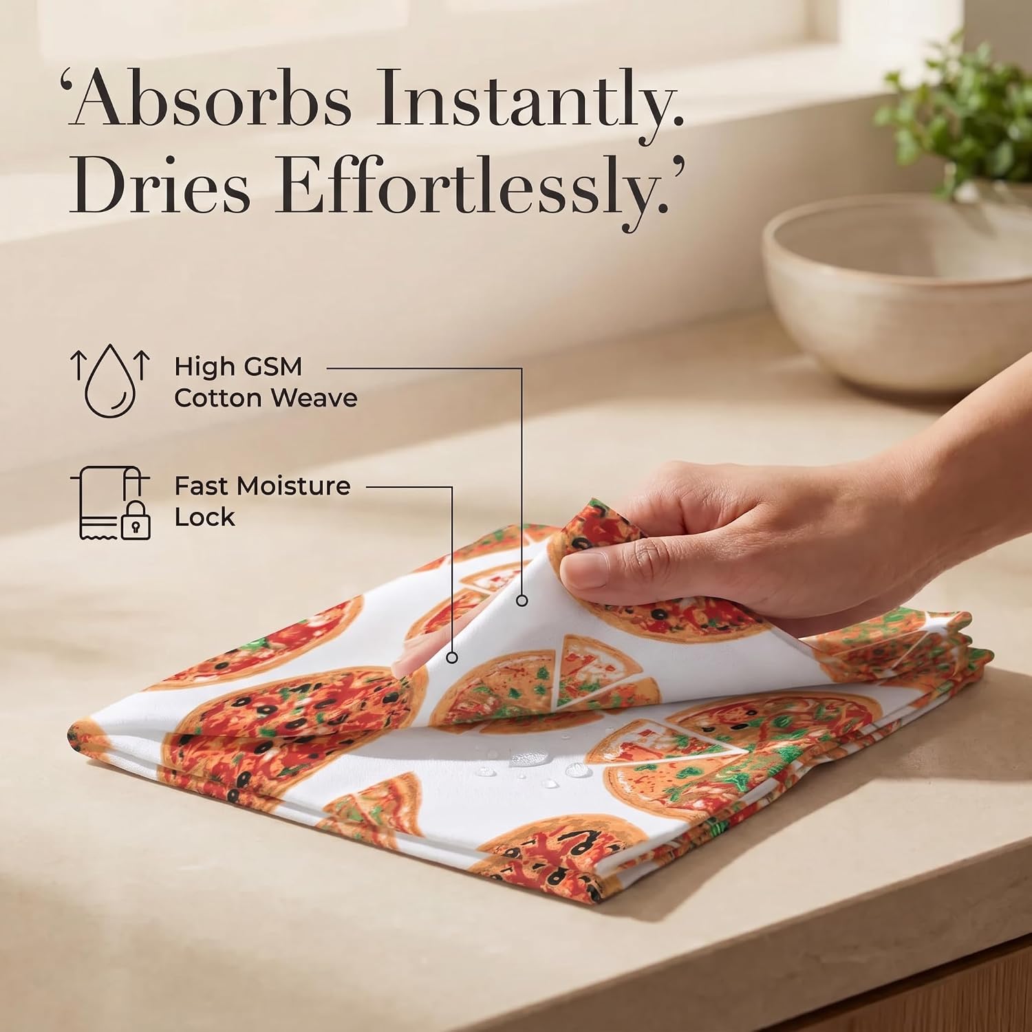 Urban Villa Cloth Napkins Cotton 20x20 (Set of 12) Pizza-Print