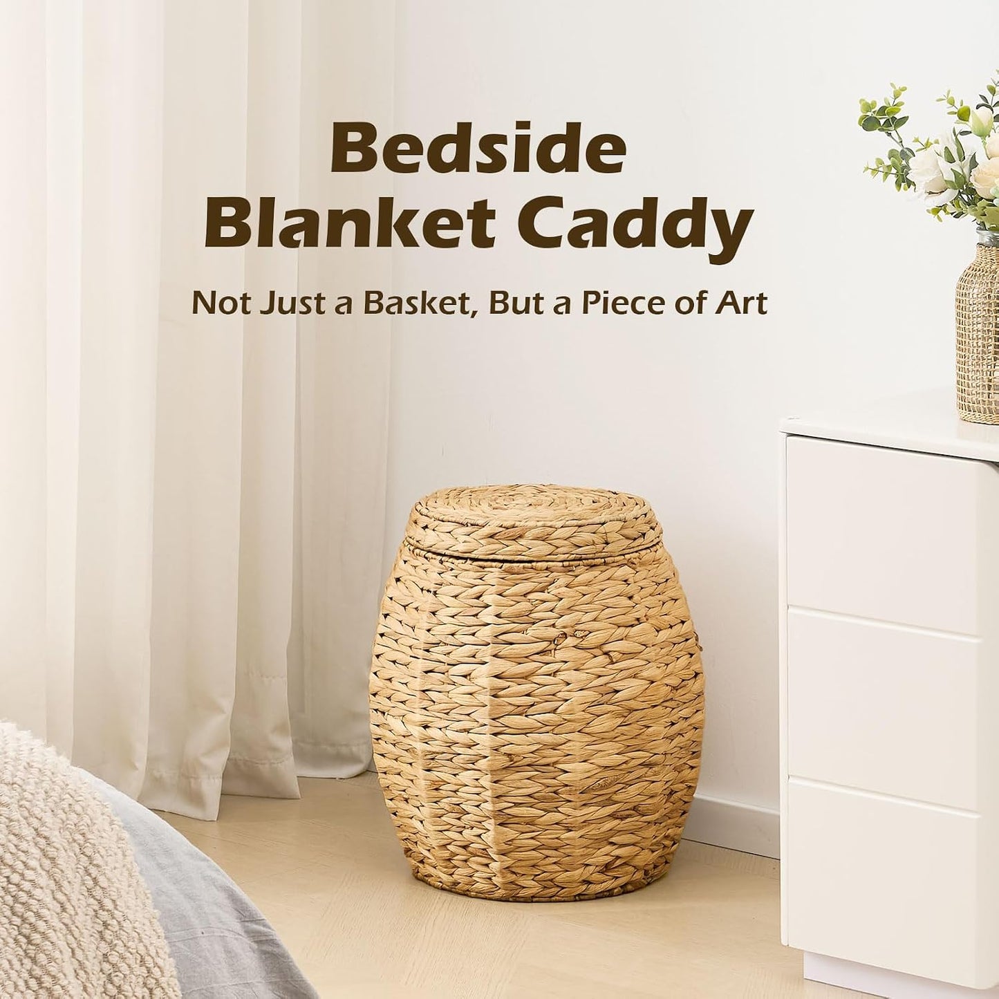 Round Wicker Basket / Natural / Set of 17