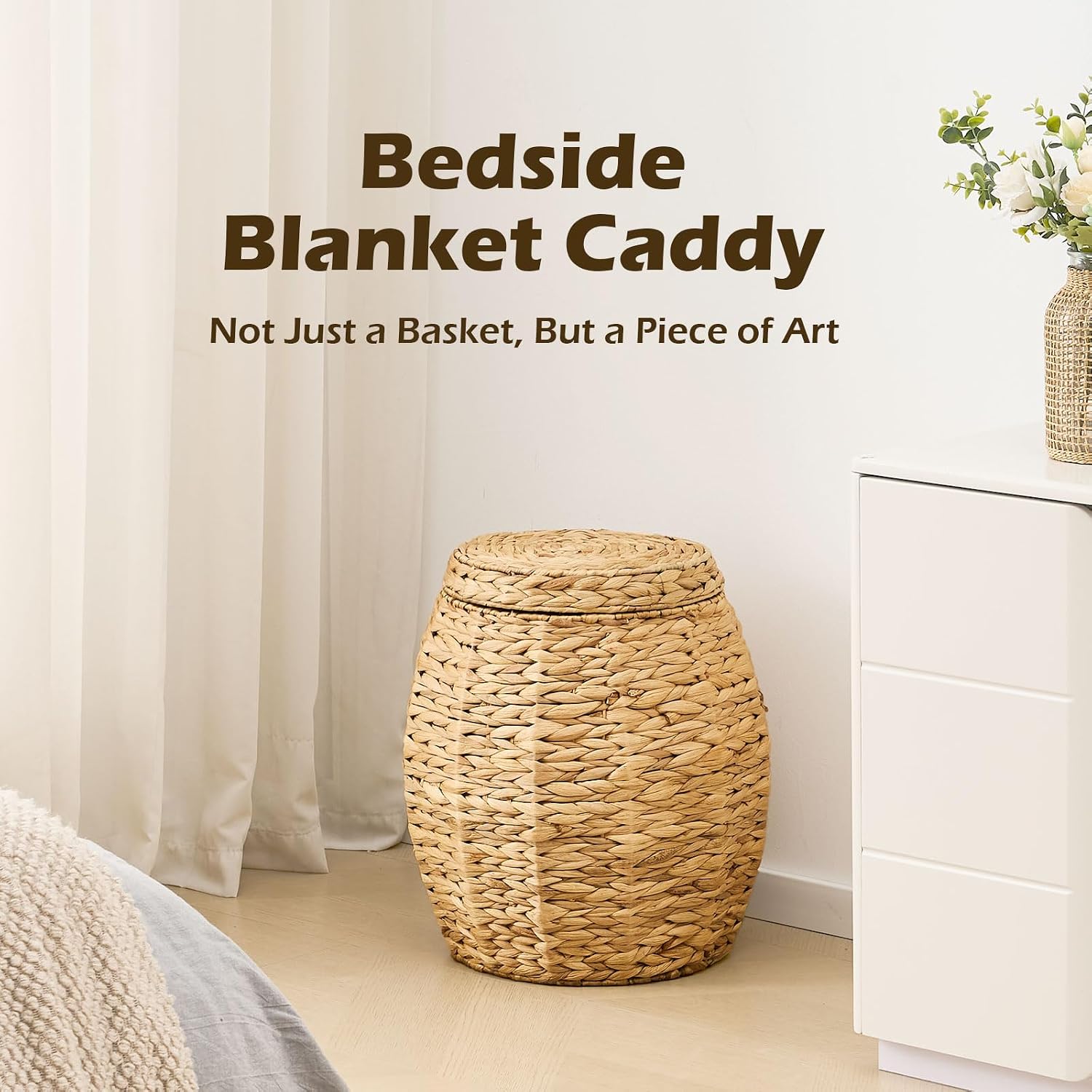 Round Wicker Basket / Natural / Set of 17