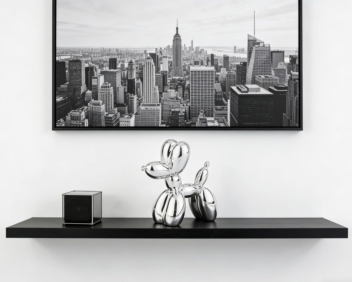 Balloon Dog Statue Decor / 4 Inch / Shiny Silver