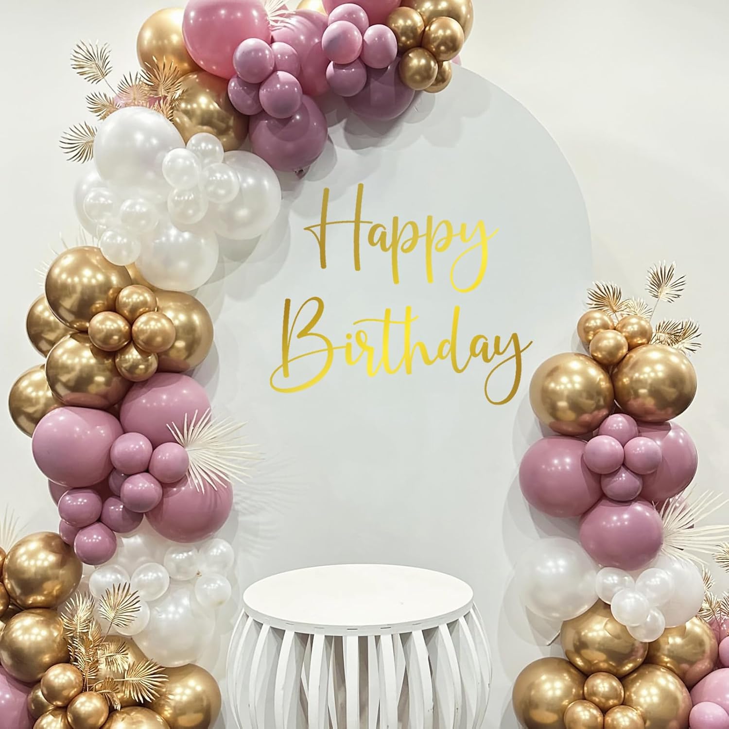 Gold Happy Birthday Party Decal for Women Men / Gold-hb