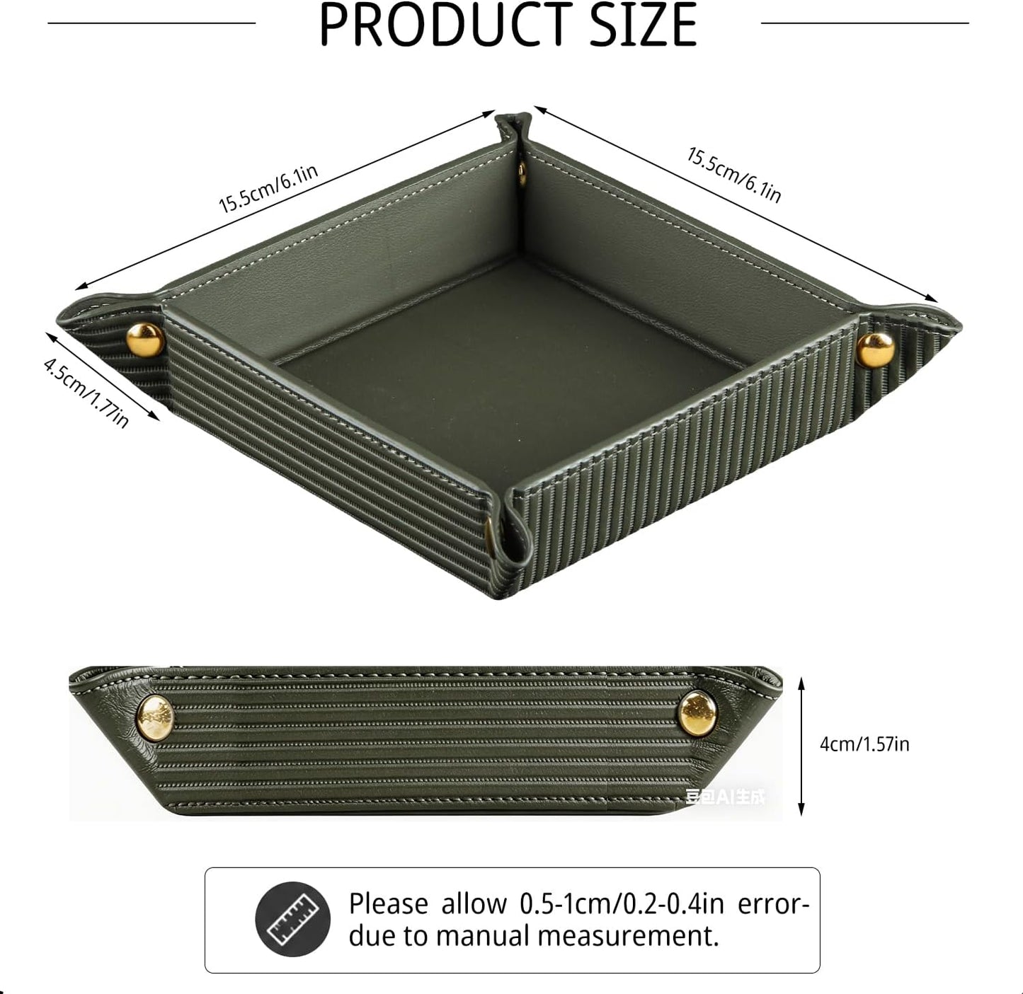 Light Valet Tray for Men / Green Rome