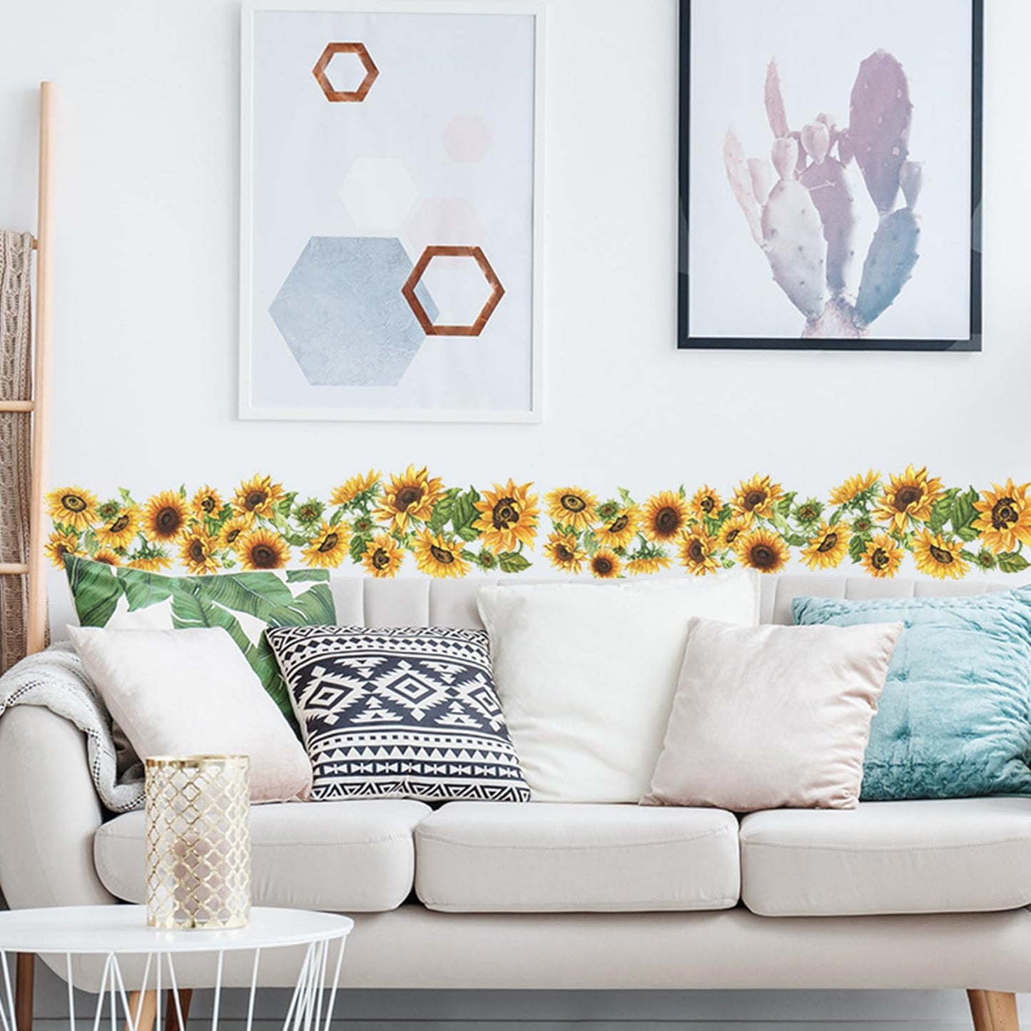 Sunflower Wall Decals / Green / Set of 16