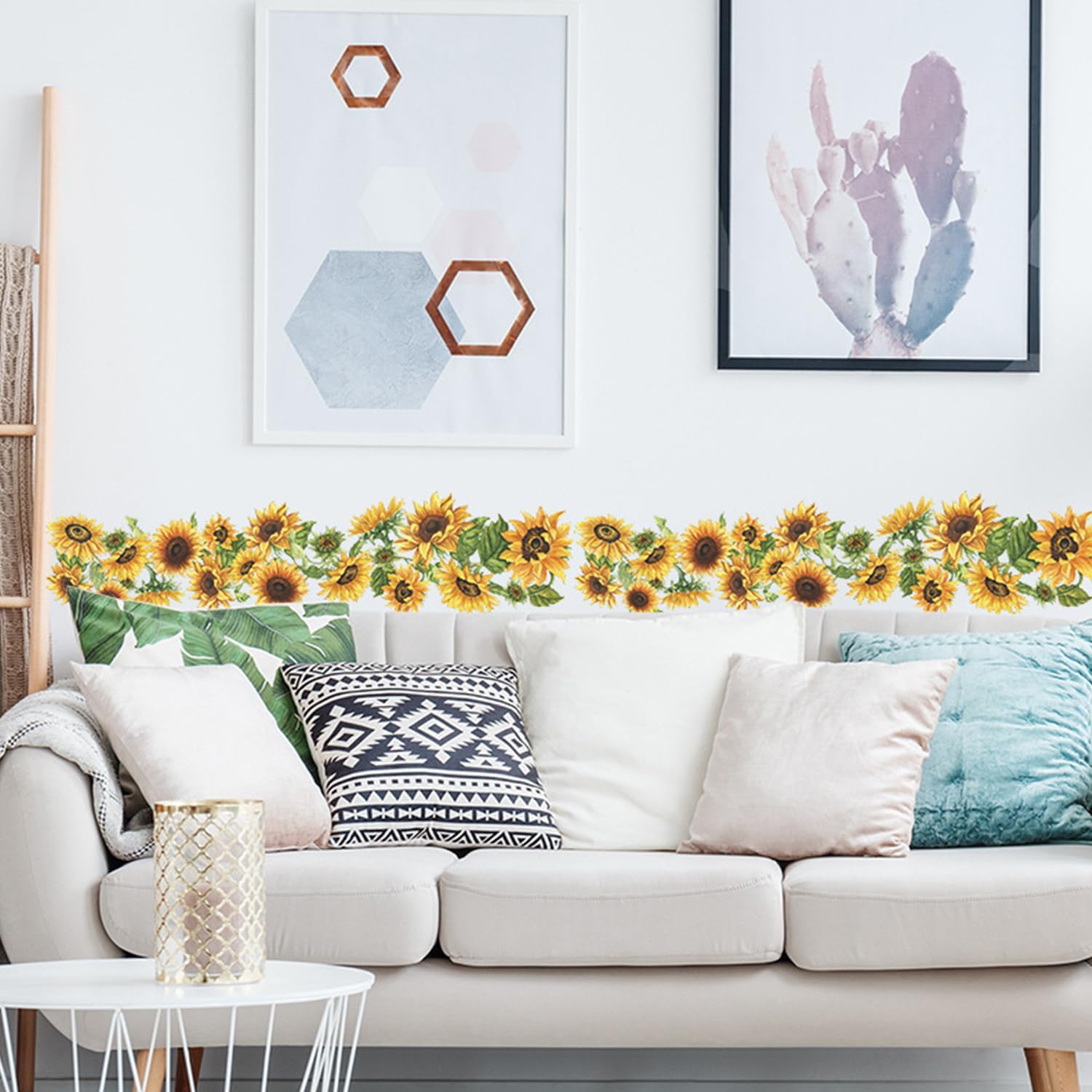 Sunflower Wall Decals / Green / Set of 16