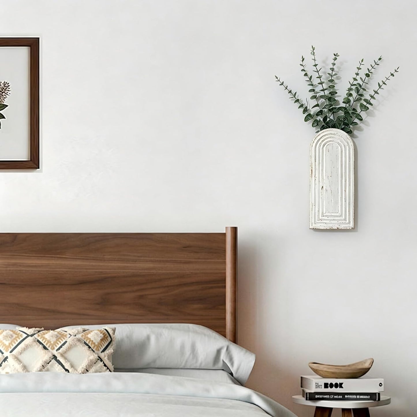 Wood Wall Hanging Planters / Washed White