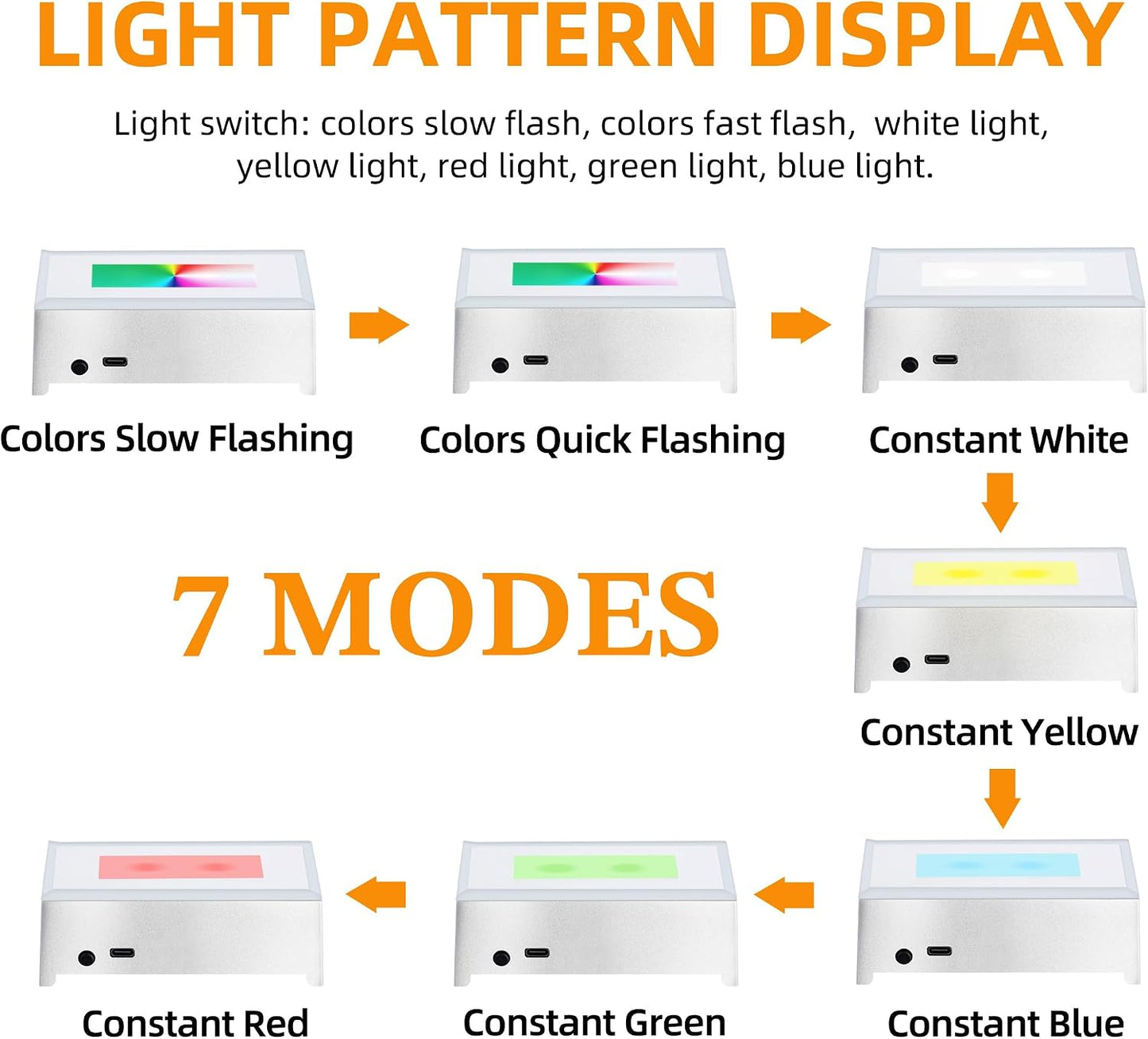 Lighted Up Stand Color Changing Small LED for 3D / Silver