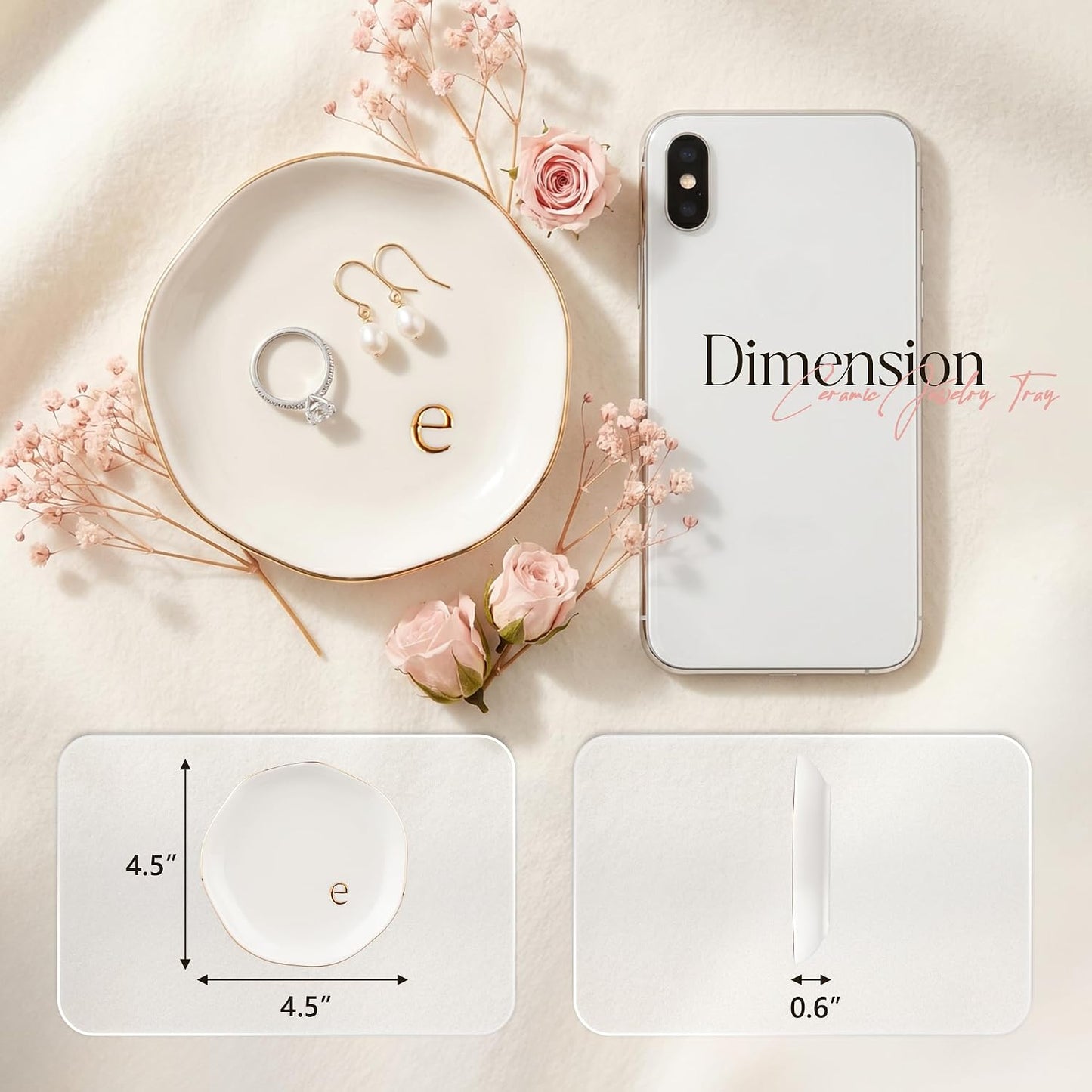 Ceramic Jewelry Tray / E / White