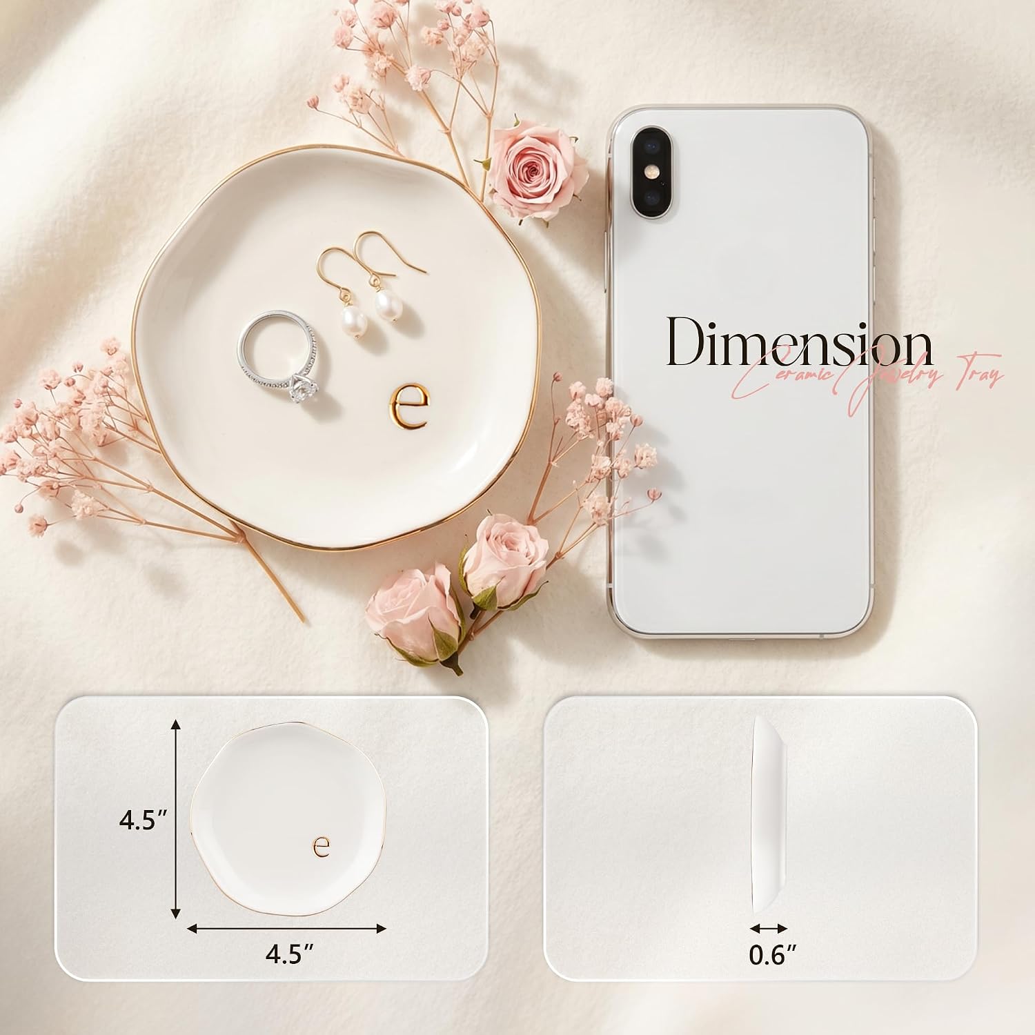 Ceramic Jewelry Tray / E / White