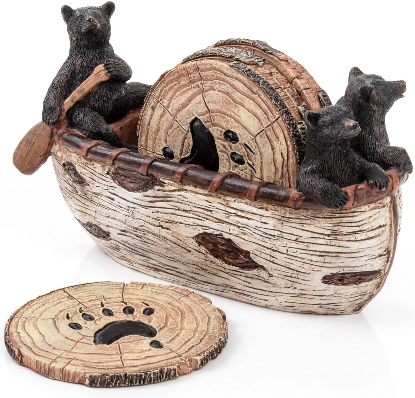 Adorable Bear Figurines / Bear Coaster / Black / Set of 6