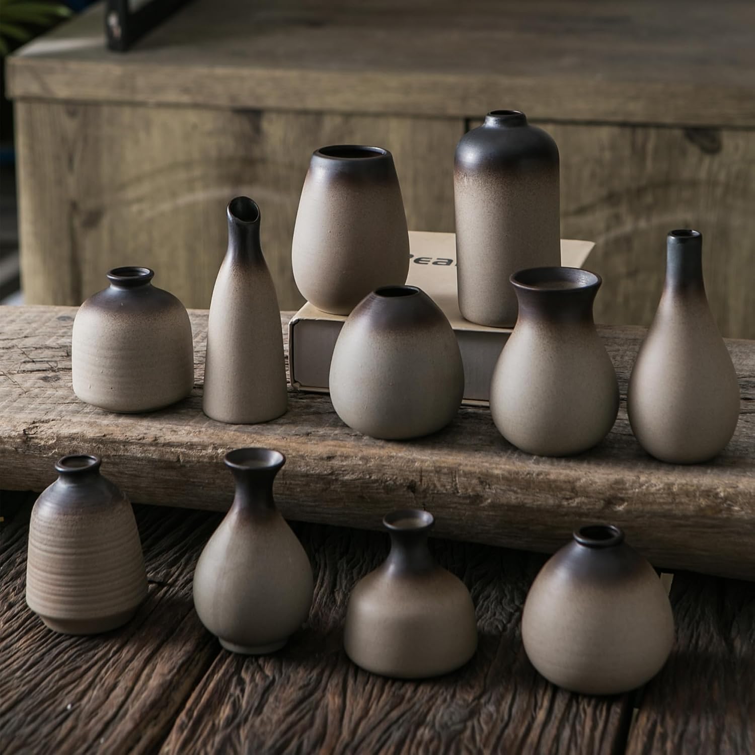 Rustic Bud Vase / Rust / Set of 11