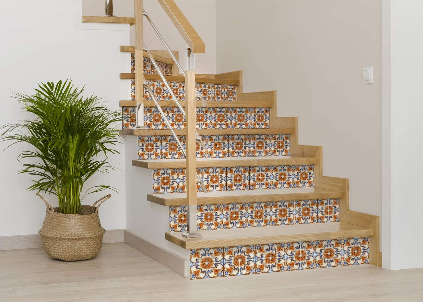 Backsplash Peel and Stick Tile Stickers 24 PC Set Authentic Tile Decals / 4 x 4 / Vintage Orange H7