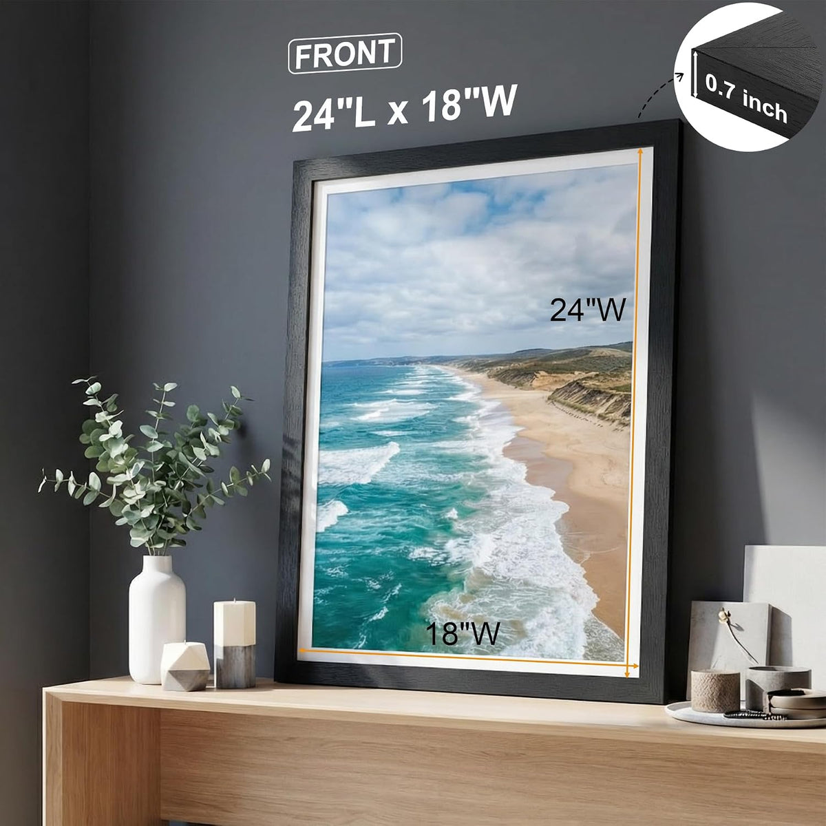 HOUSE DAY 3 Pack Poster Frames 18 x 24 Wood and Polished Plexiglass 18x24 Frame without Mat or 16x20 with Mat