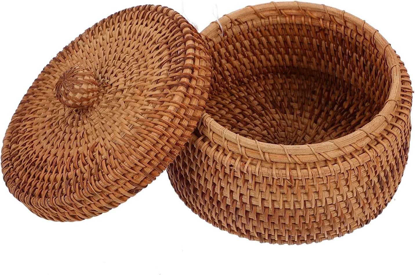 Small Round Wicker Basket for Desktop Organization