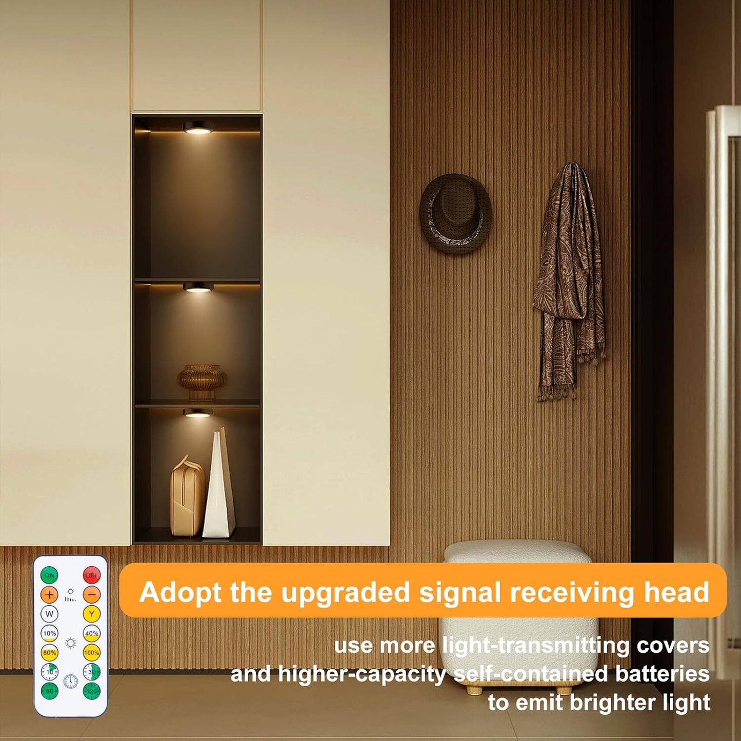 Puck Lights with Remote, Wireless LED Puck Light for Kitchen,Battery Operated Under Cabinet Lights, Under Counter