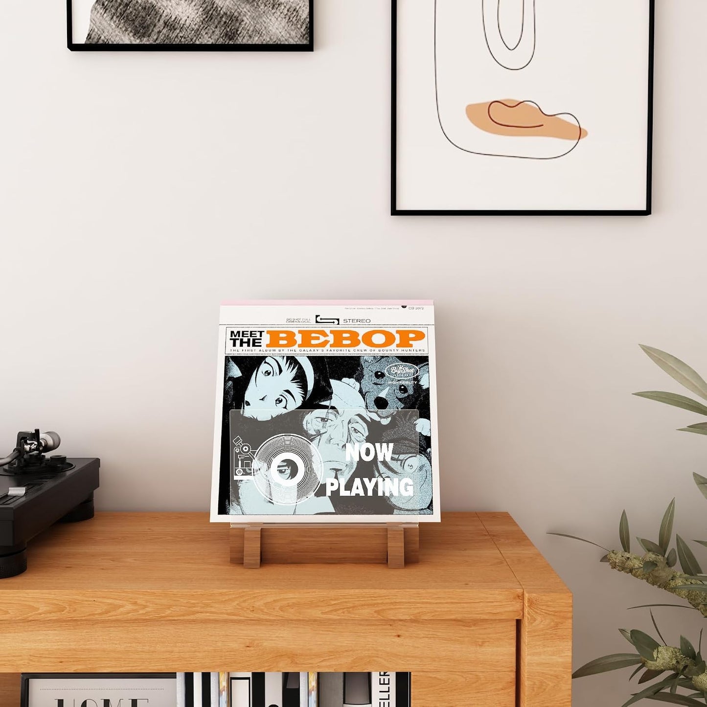 YuanDian Vinyl Record Storage, Now Playing Vinyl Record Stand | Light up Now Playing Wooden Acrylic Holder Shelf, Vinyl
