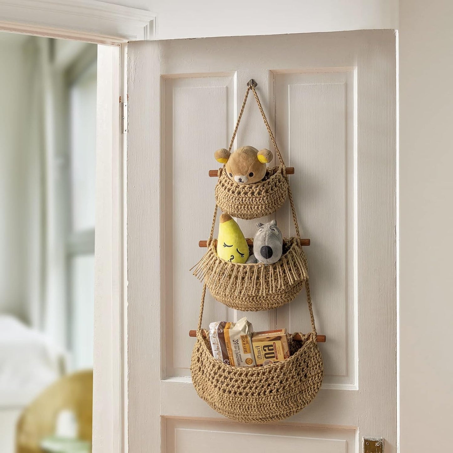 Handmade Woven Wall Hanging Baskets for Organizing / Jute