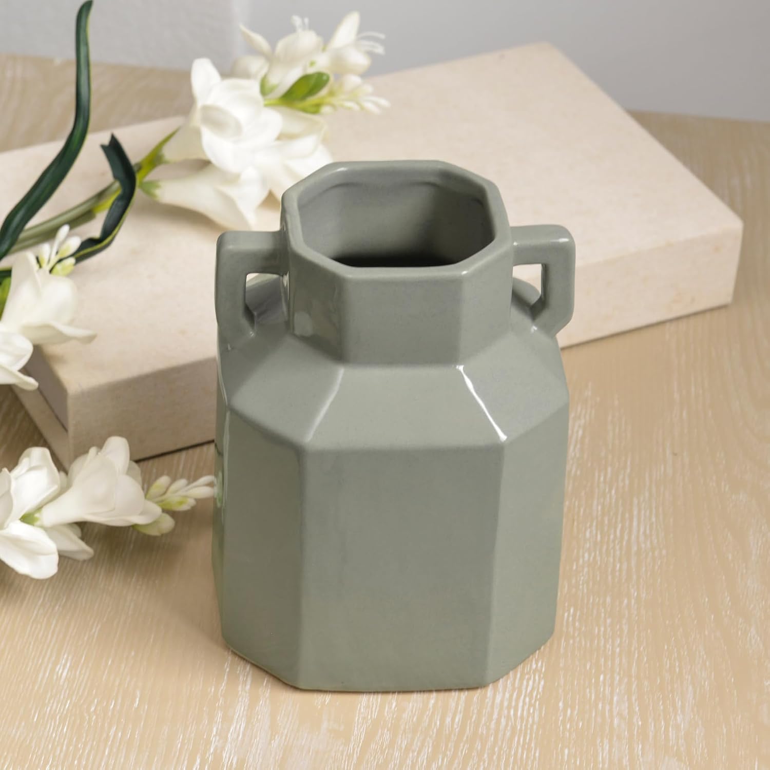 Boho Vase / Modern Ceramic Vase / 7.3 Inch-green / 7.3 Inch