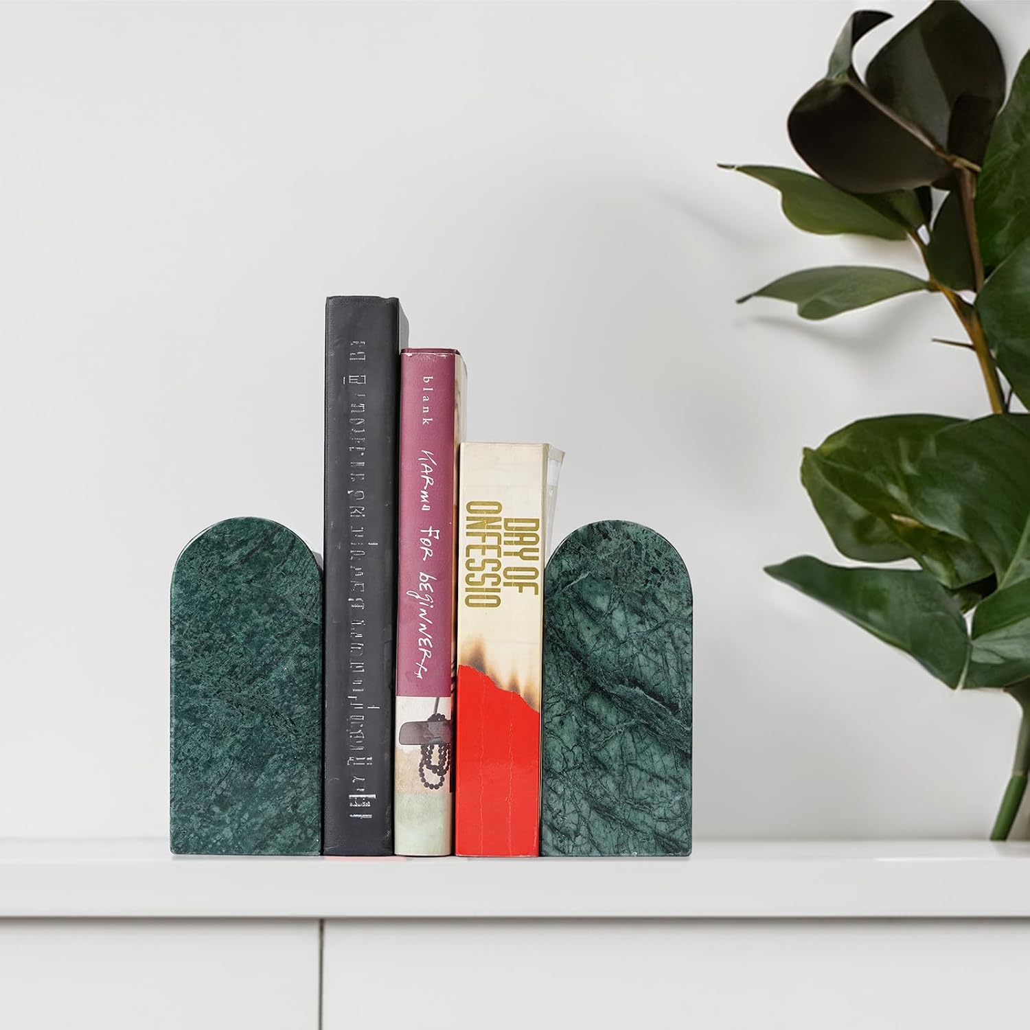 Decorative Book Ends / Green Marble-indian Green