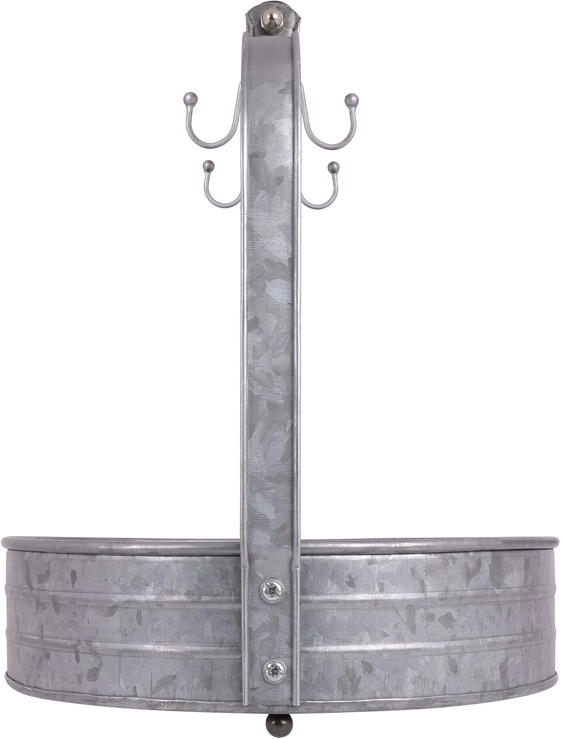 Autumn Alley Rustic Farmhouse Galvanized Coffee Mug Rack Organizer for Kitchen Counter | Mug Tree with Cup Hooks and