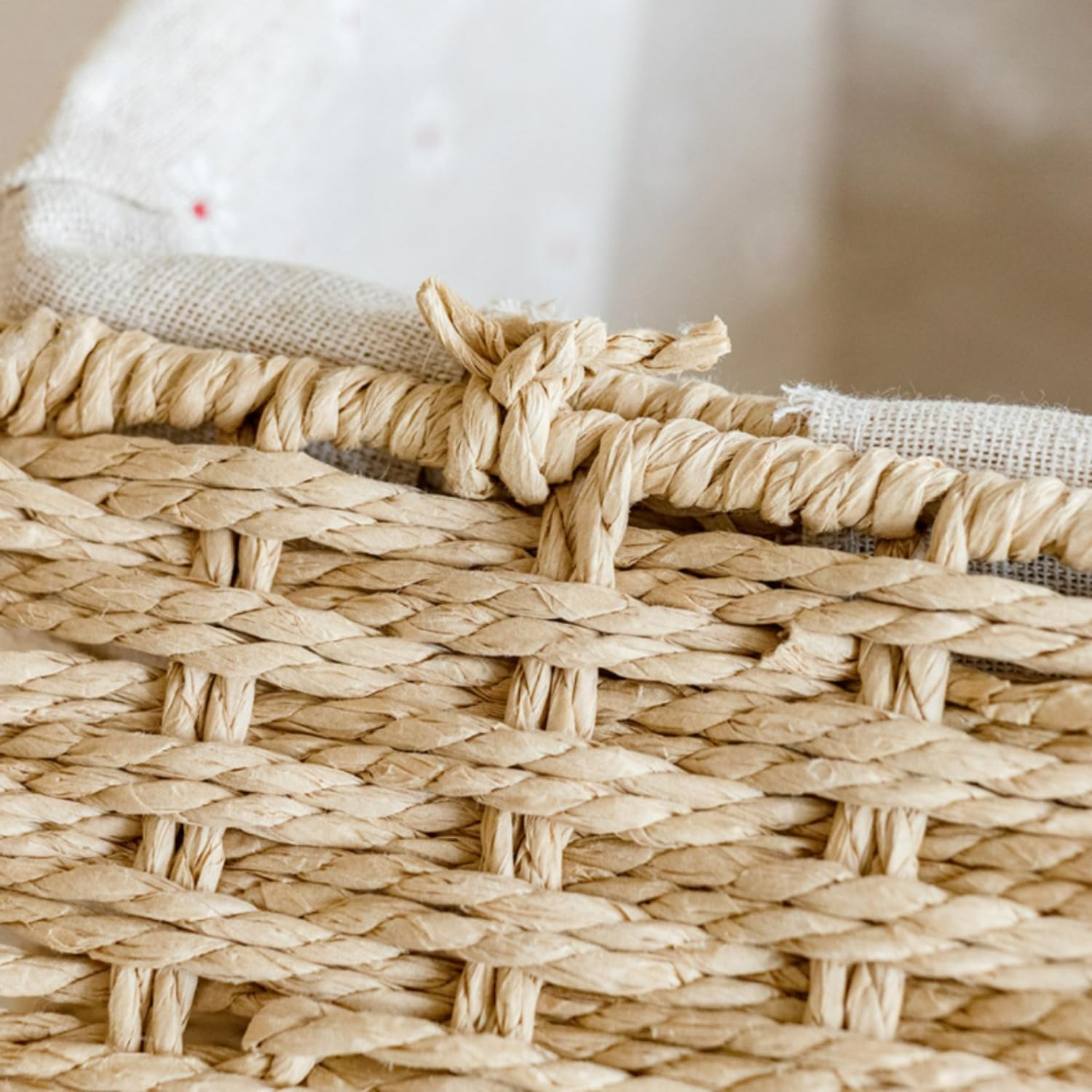 Woven Storage Basket / Khaki / 7 x 4.3 x 3