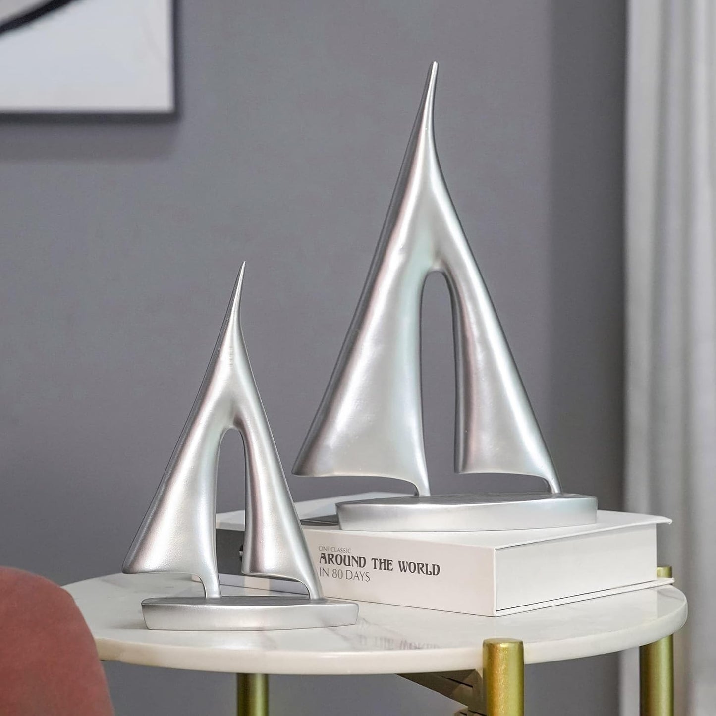 Boat Decorations Statue Decor / Silver