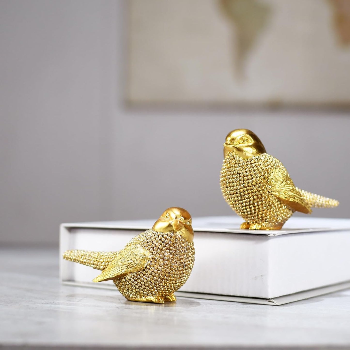 Pcs Small Birds Statues Home Decor Modern Style Decorative Ornaments / Gold / Set of 2
