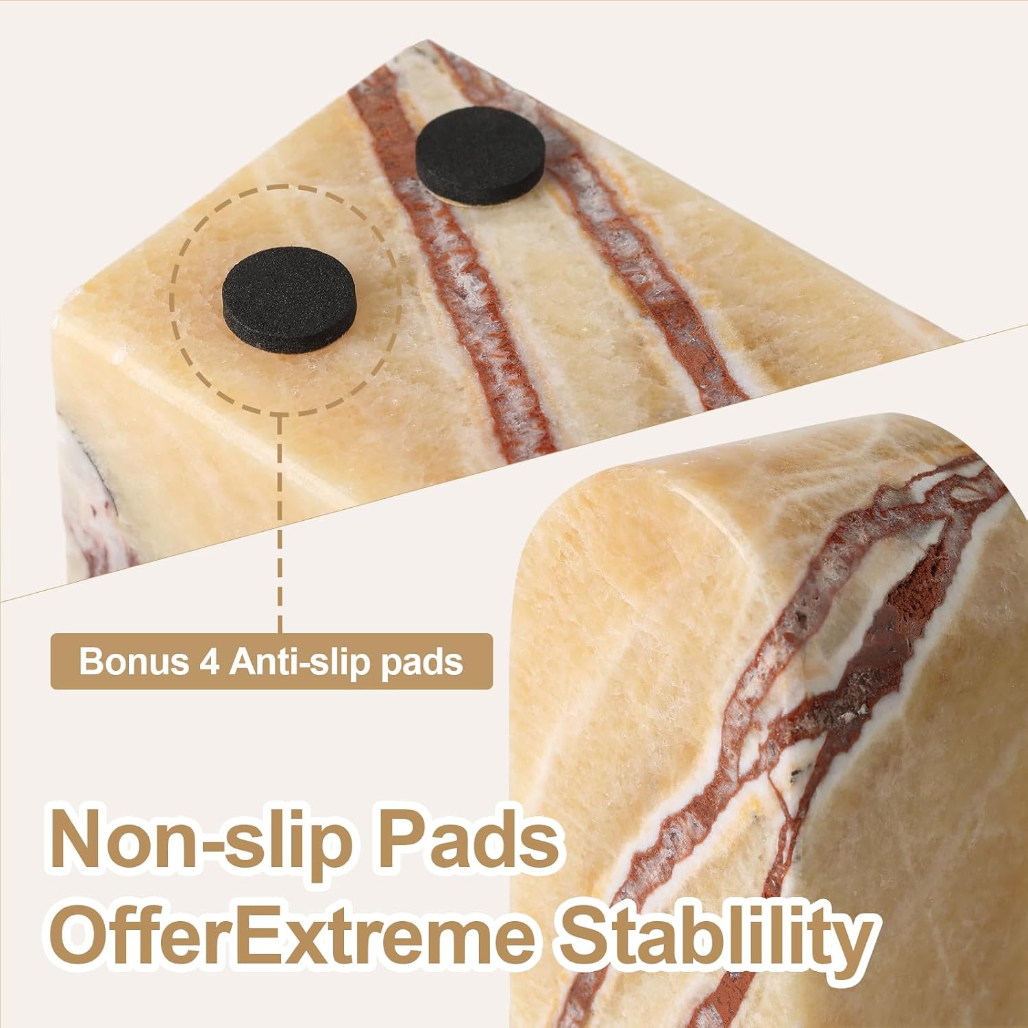 Decorative Book Ends / Orange Onyx-mexico Onyx