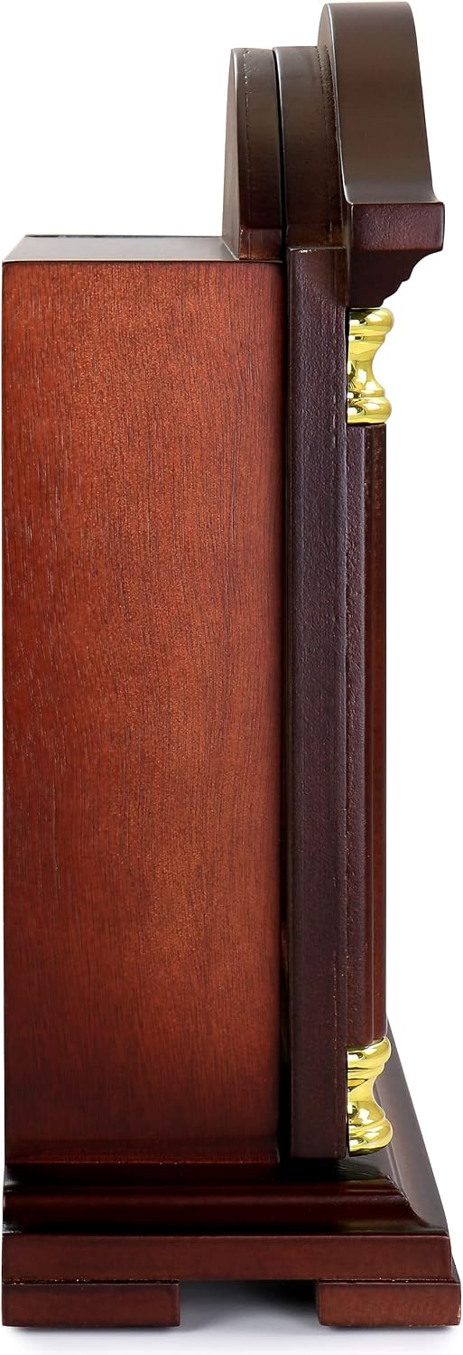 Bedford Clock Collection Redwood Mantel Clock with Chimes