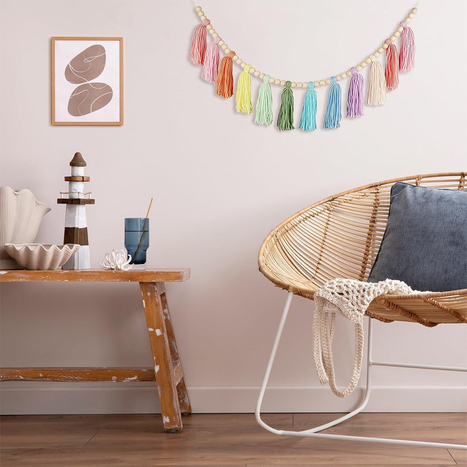 Boho Yarn Tassel Garland / Colorful