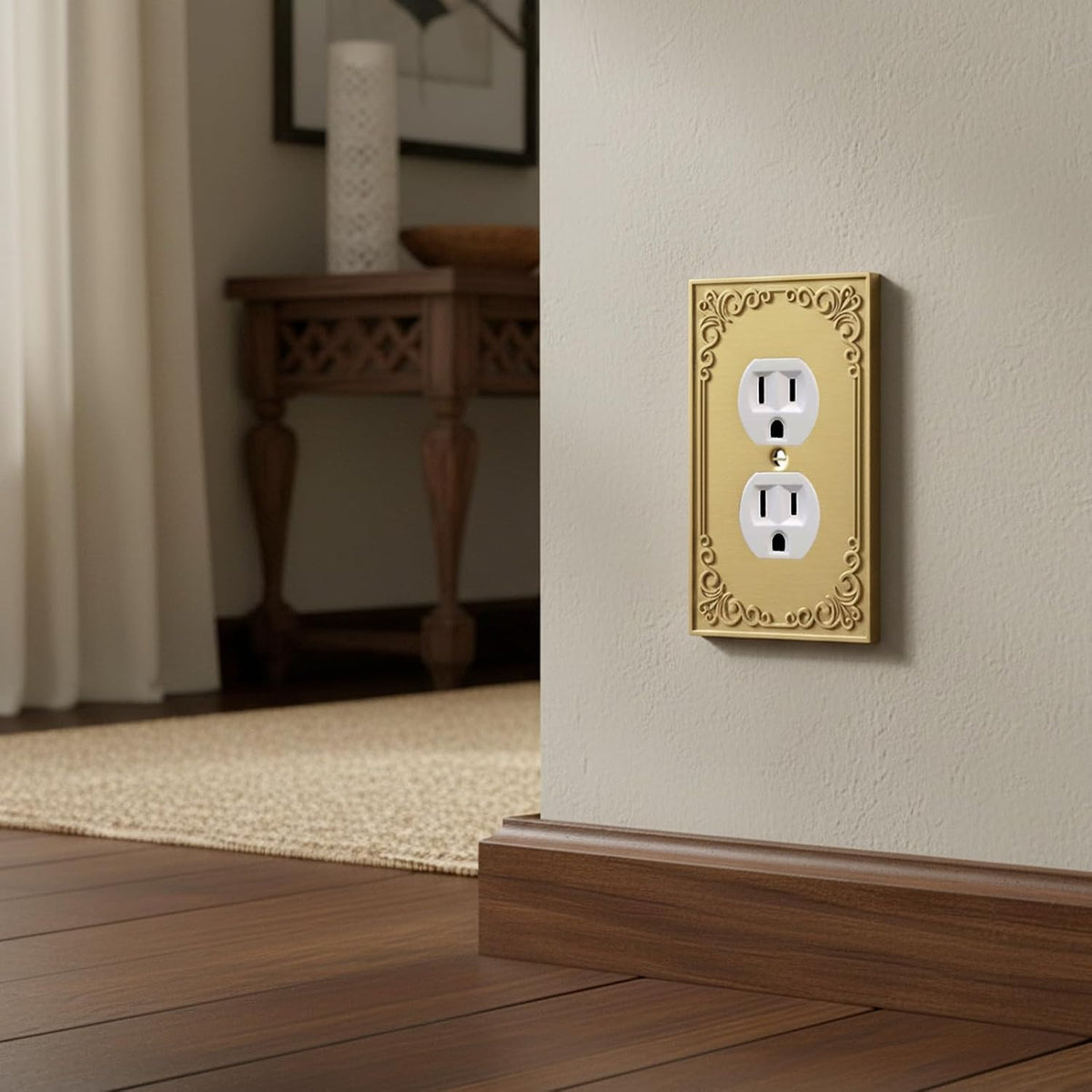 Rio Salto Gold Decorative Outlet Covers Light Switch Cover Plate Duplex Receptacle Wall Plate Metal Wall Plates 1 Gang