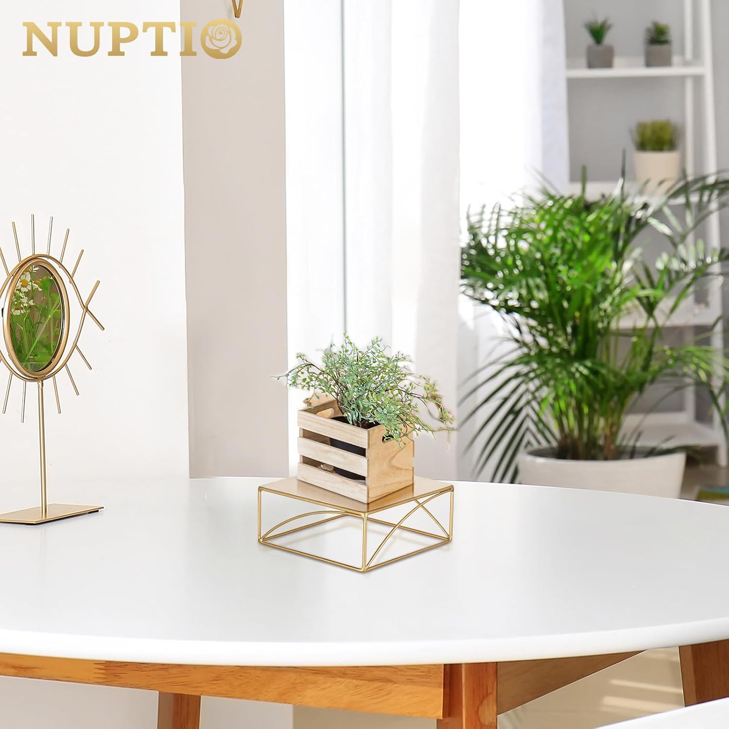 Metal Dessert Pedestal Stands Food Riser candy Display holder / Gold / 8.2 Inch / 8 Inch