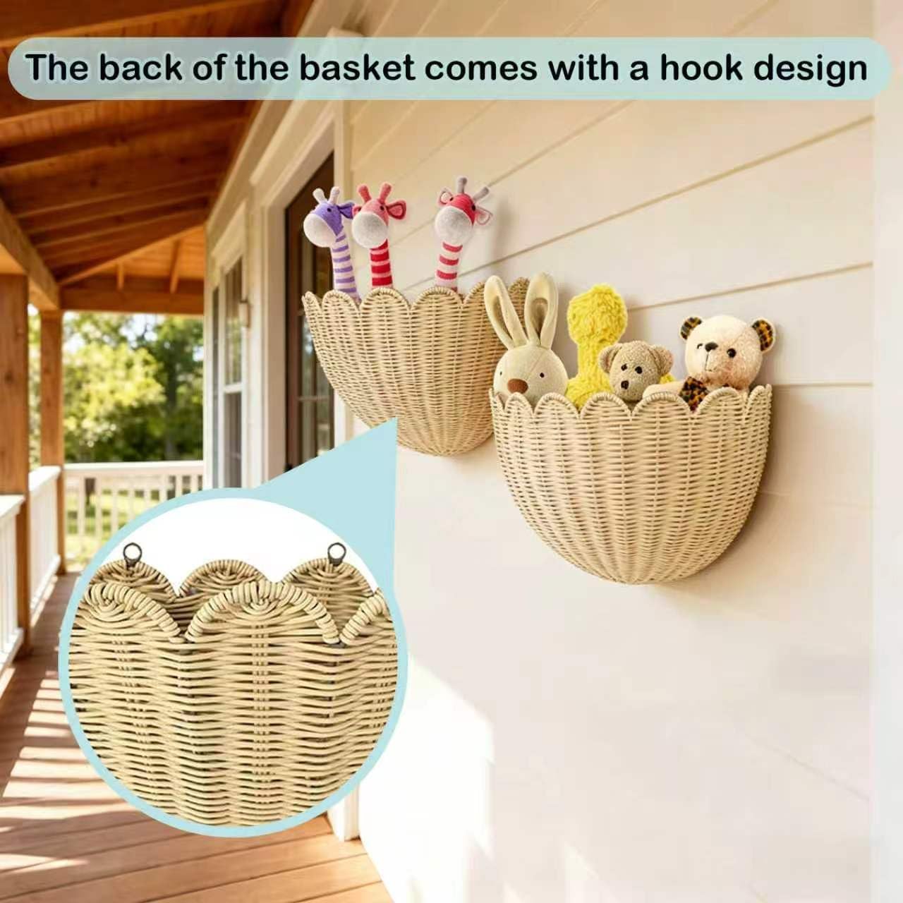 Scalloped Wall Basket / Set of 2