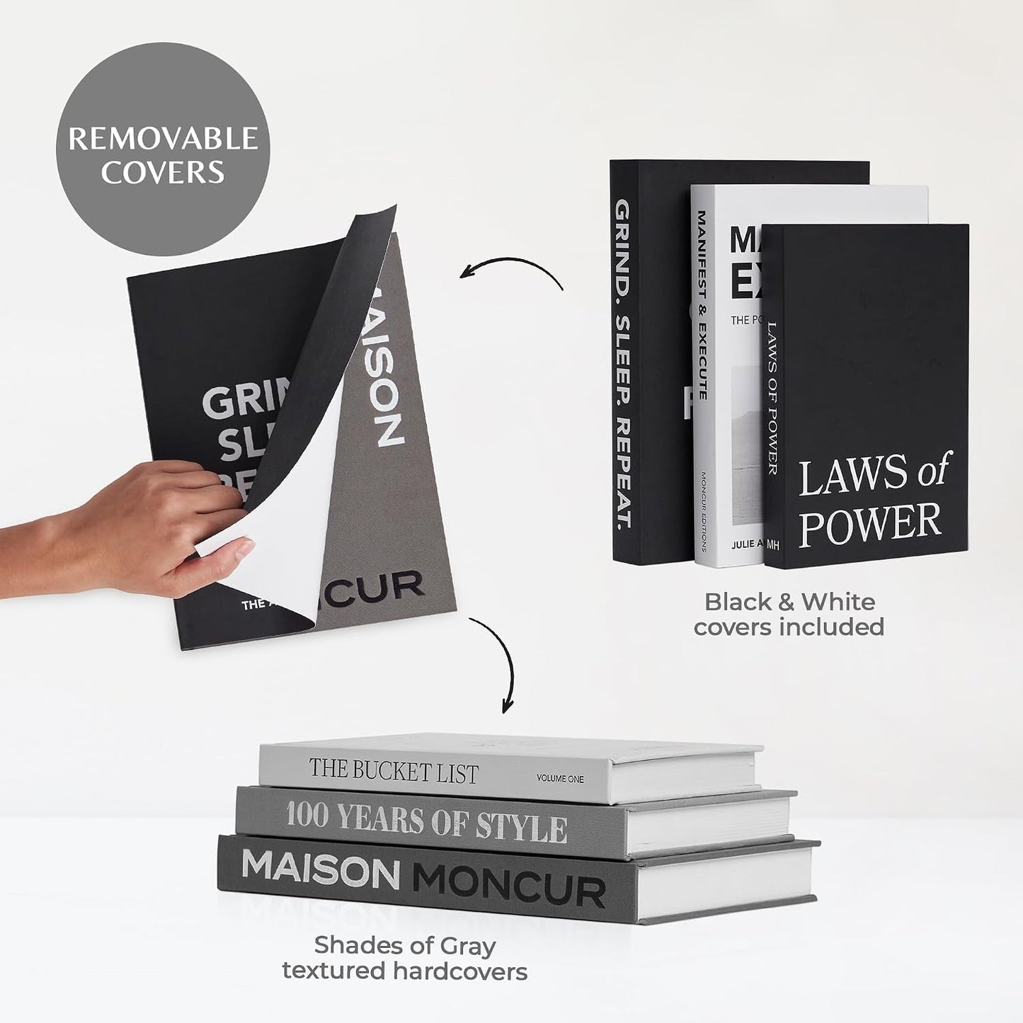 Removable Covers and Real Blank / Black / Set of 3