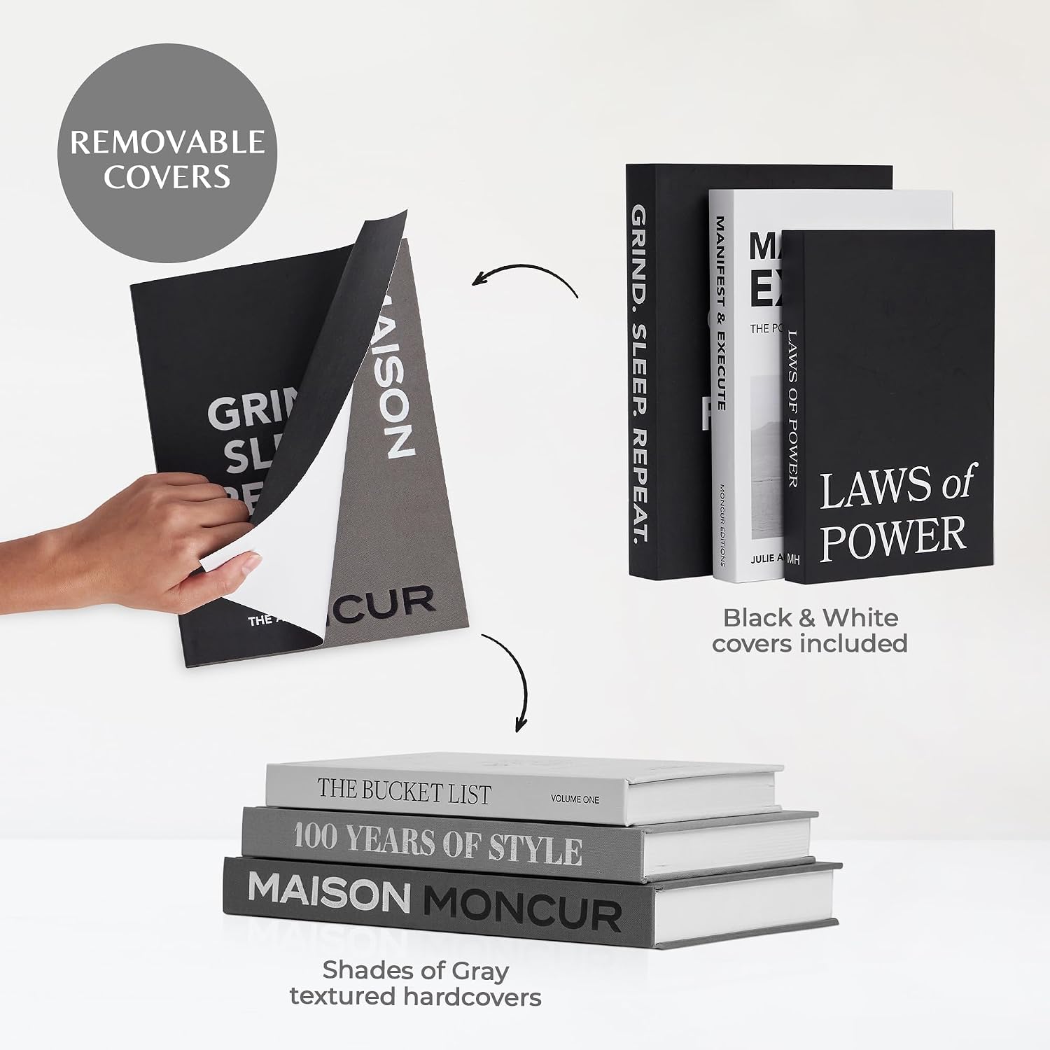 Removable Covers and Real Blank / Black / Set of 3