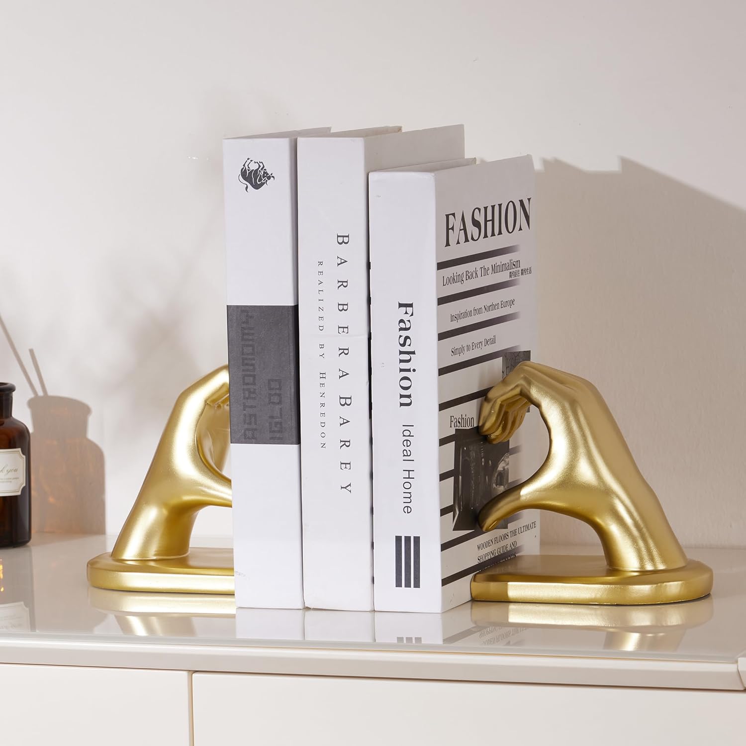 Gold Book Ends Bookends Heart Design / Bookend-gold
