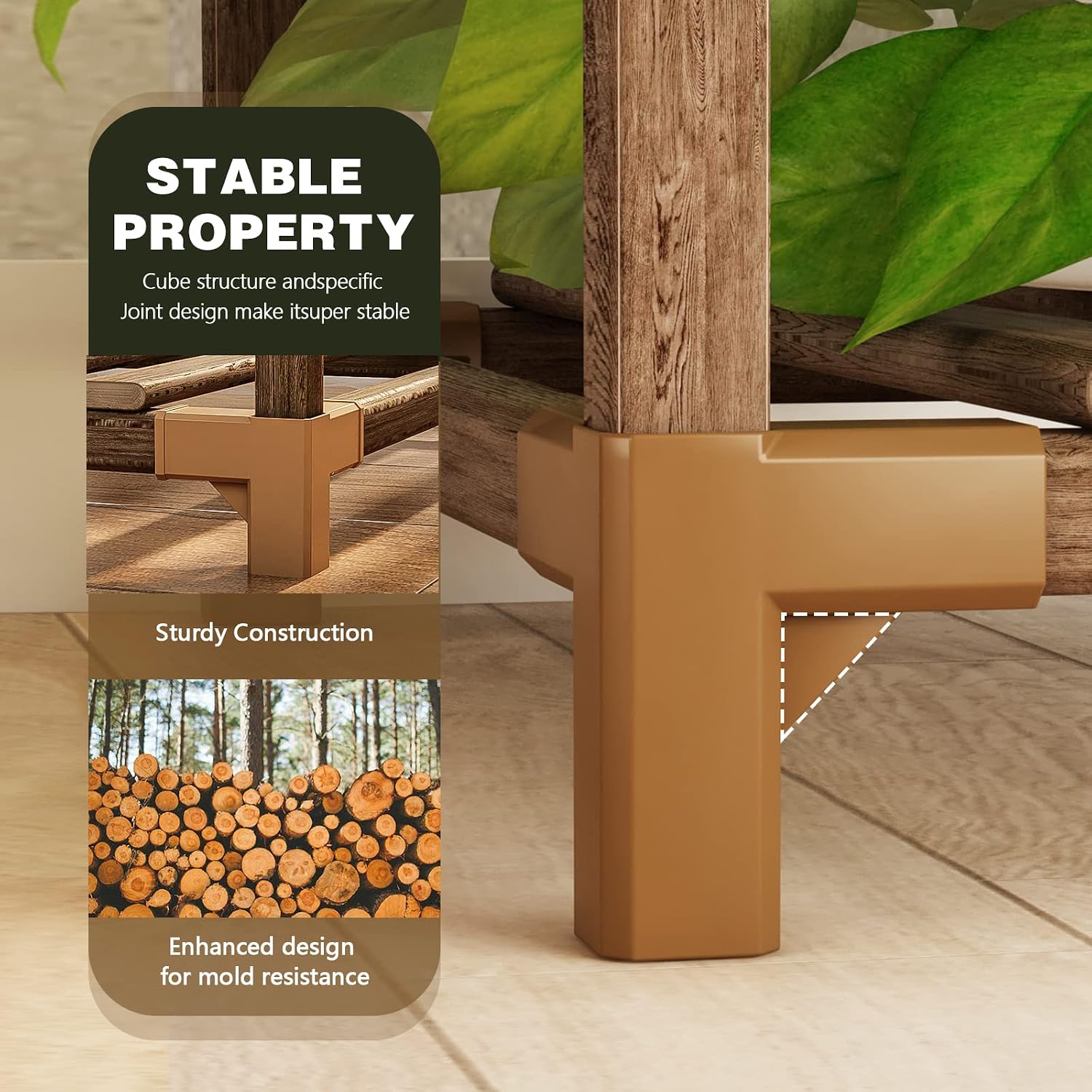 Bamworld 62 " Tall Plant Stand for Indoor Plants Outdoor Corner Plant Shelf | Flower Stands for Living Room Balcony and