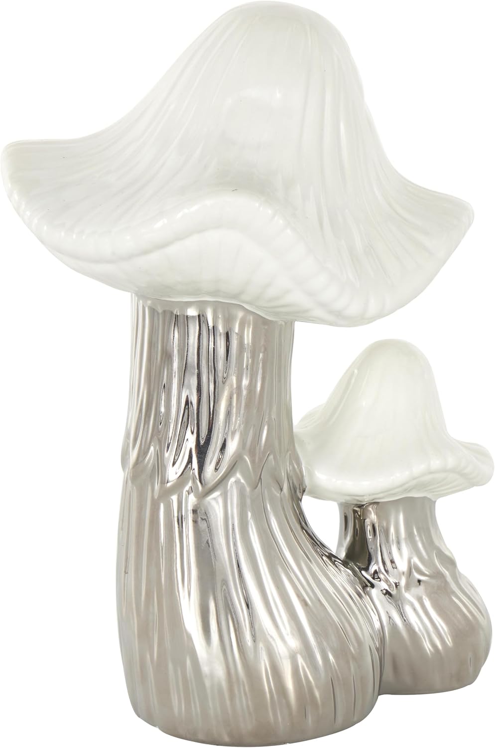 Ceramic Mushroom Decorative Sculpture Home Decor Statue / Silver