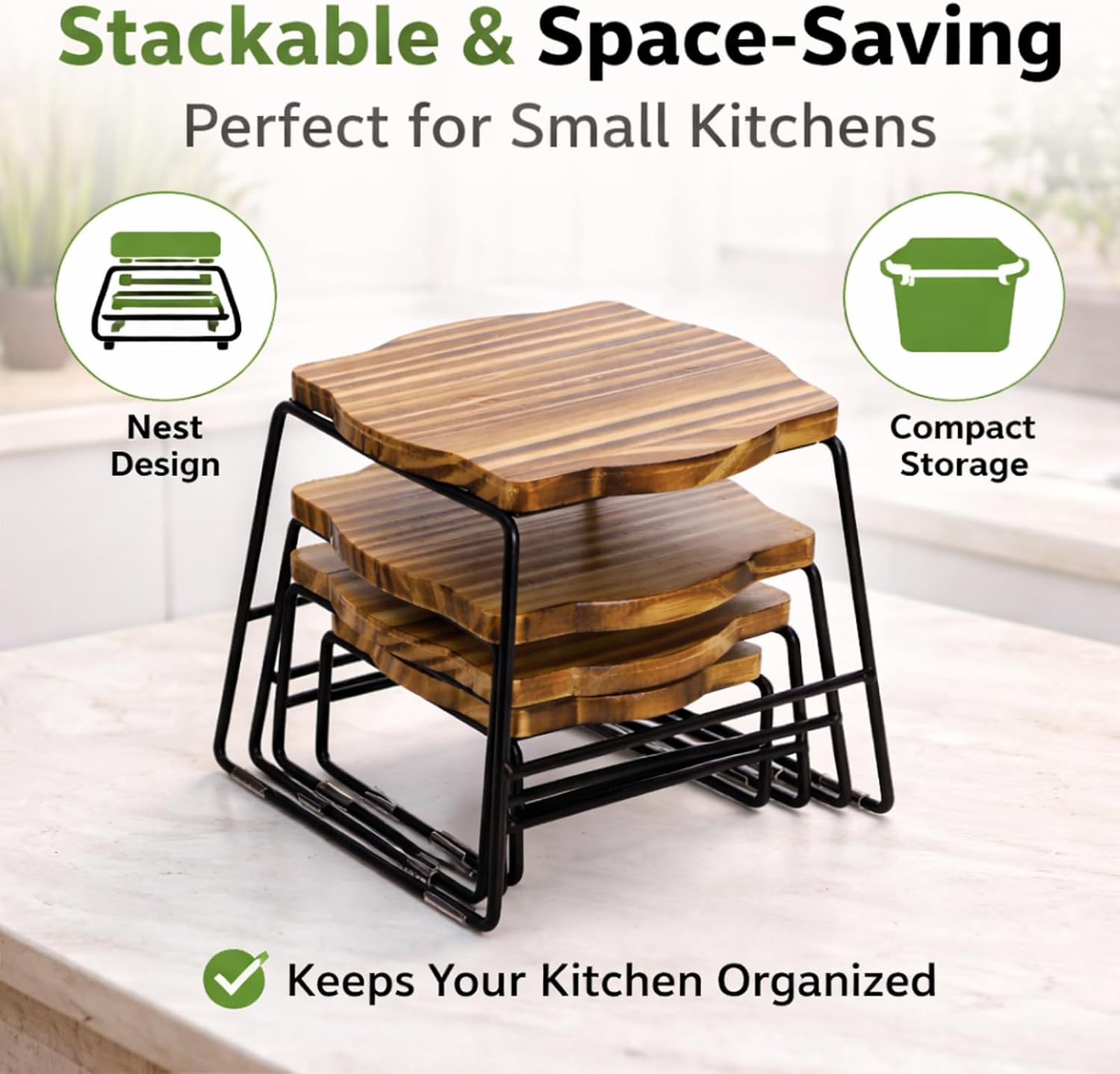 Cupcake Stand & Wood / 4 Piece Wood Buffet Risers