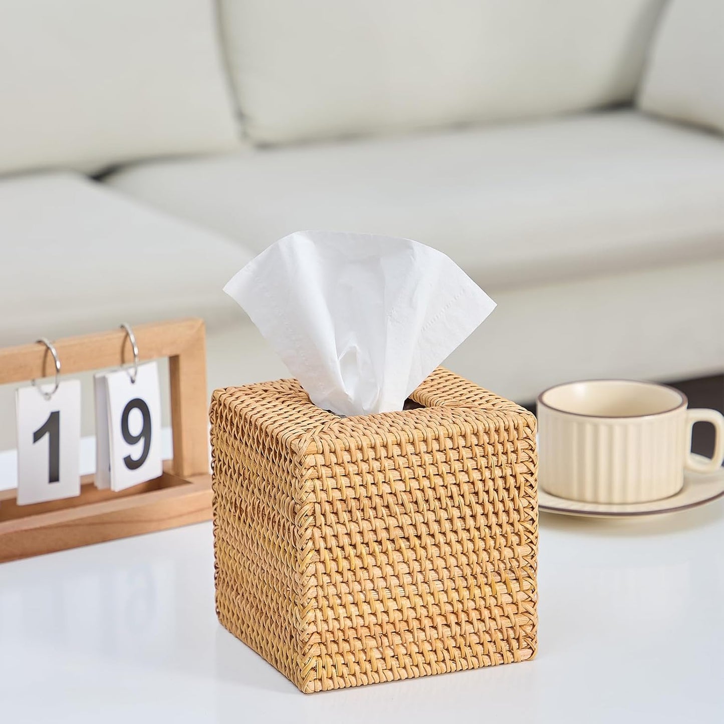 Woven Facial Napkin Holder / Natural