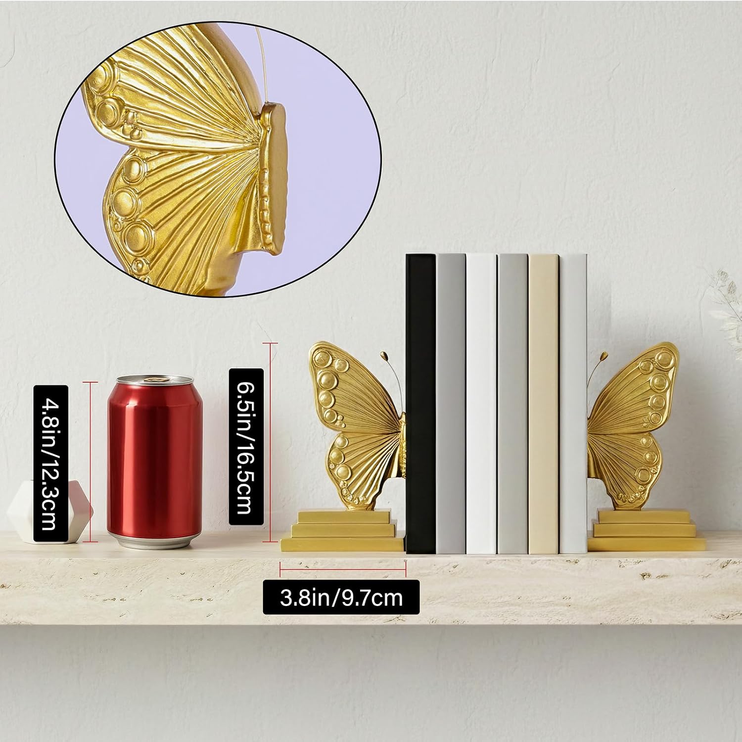 Vintage Gold Butterfly Bookends / Gold Set