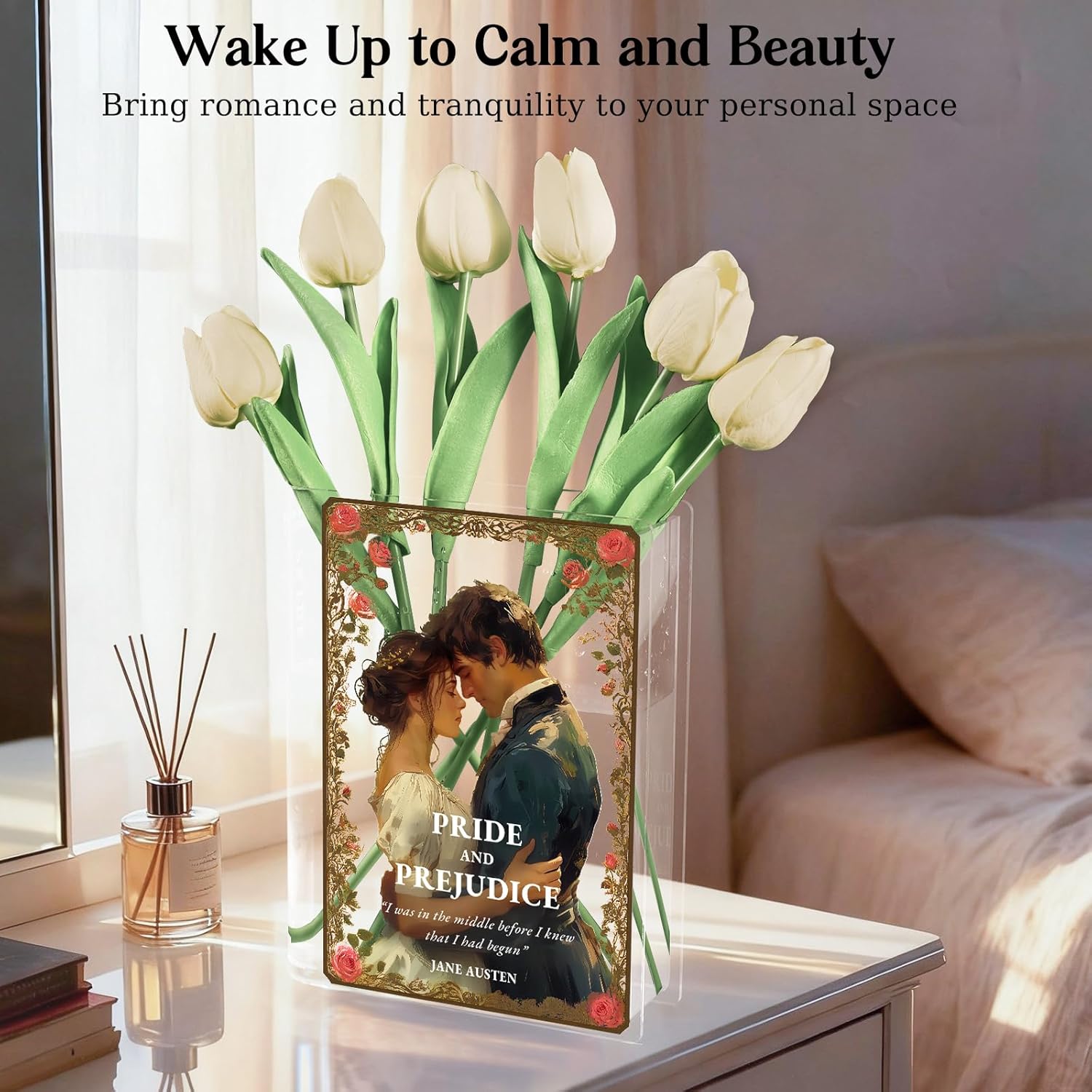 Acrylic Book-Shaped Flower Vase / Pride and Prejudice