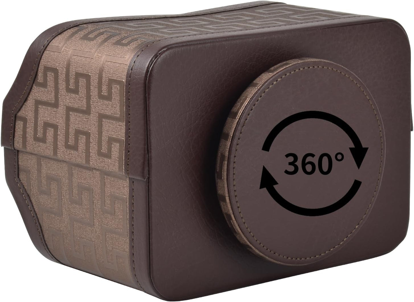 Leather Remote Control Holder 360°Rotatable / Coffee Gold