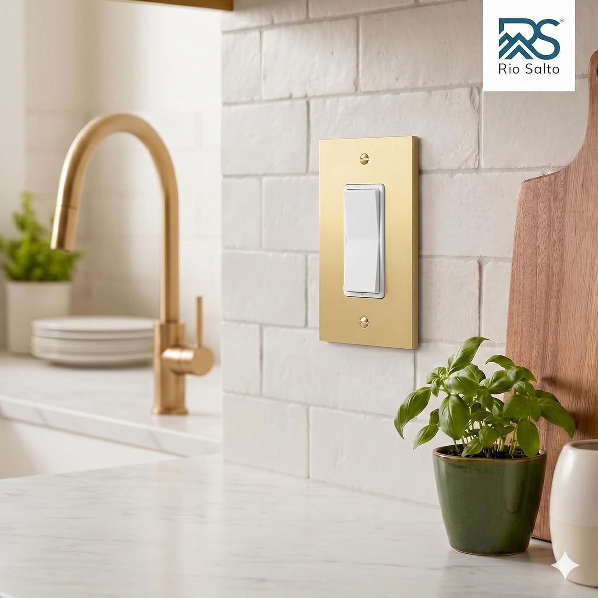 Rio Salto Gold Light Switch Cover Plate Outlet Covers Switch Plate Covers Wall Plates Rocker Decorator Paddle GFCI
