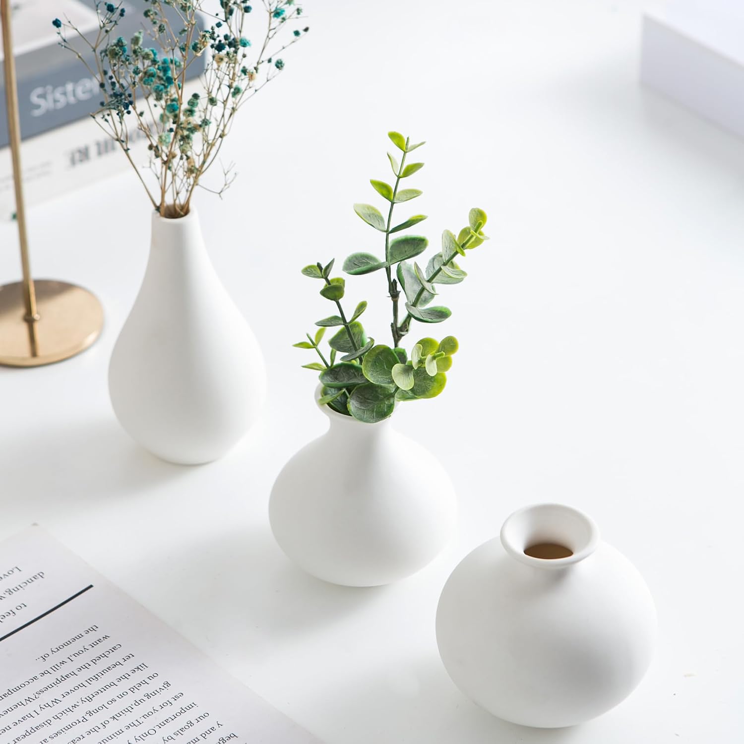 Modern White Vase / White Small Vase / Set of 5