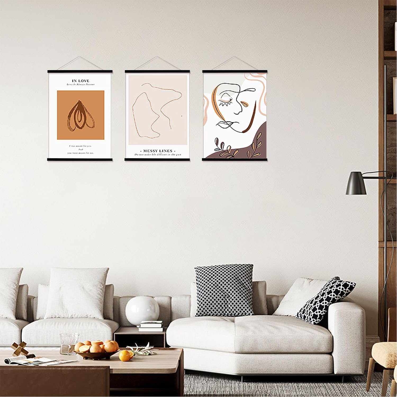 FALAMON 3 Pack Magnetic Poster Hanger Frame, 17x22 17x24 17x11 Magnet Poster Frame for Posters, Prints, Photos
