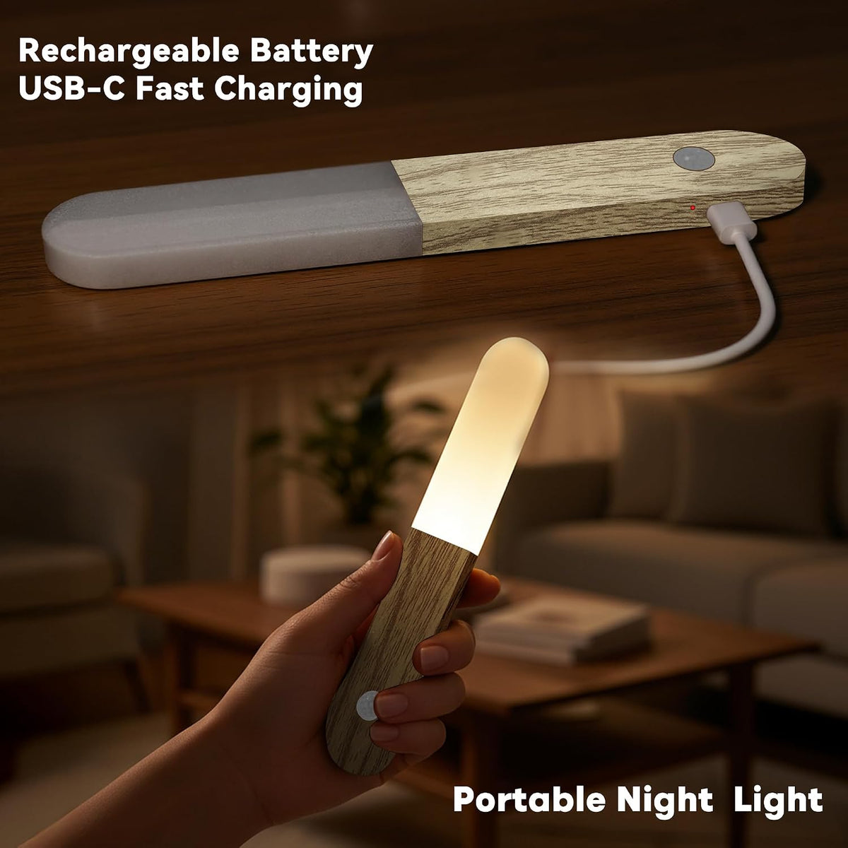 Motion Sensor Light Indoor - Wireless Wall Light, lumi Light, Magnet Rechargeable Wall Sconces, Portable Night Lights