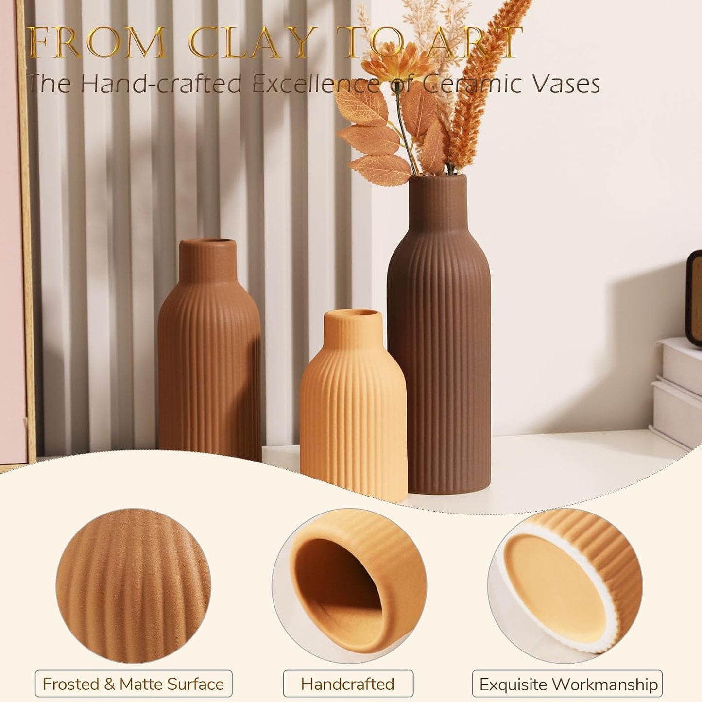 Ceramic Vase / Handcrafted Ceramic Vases / Set C / Set of 3