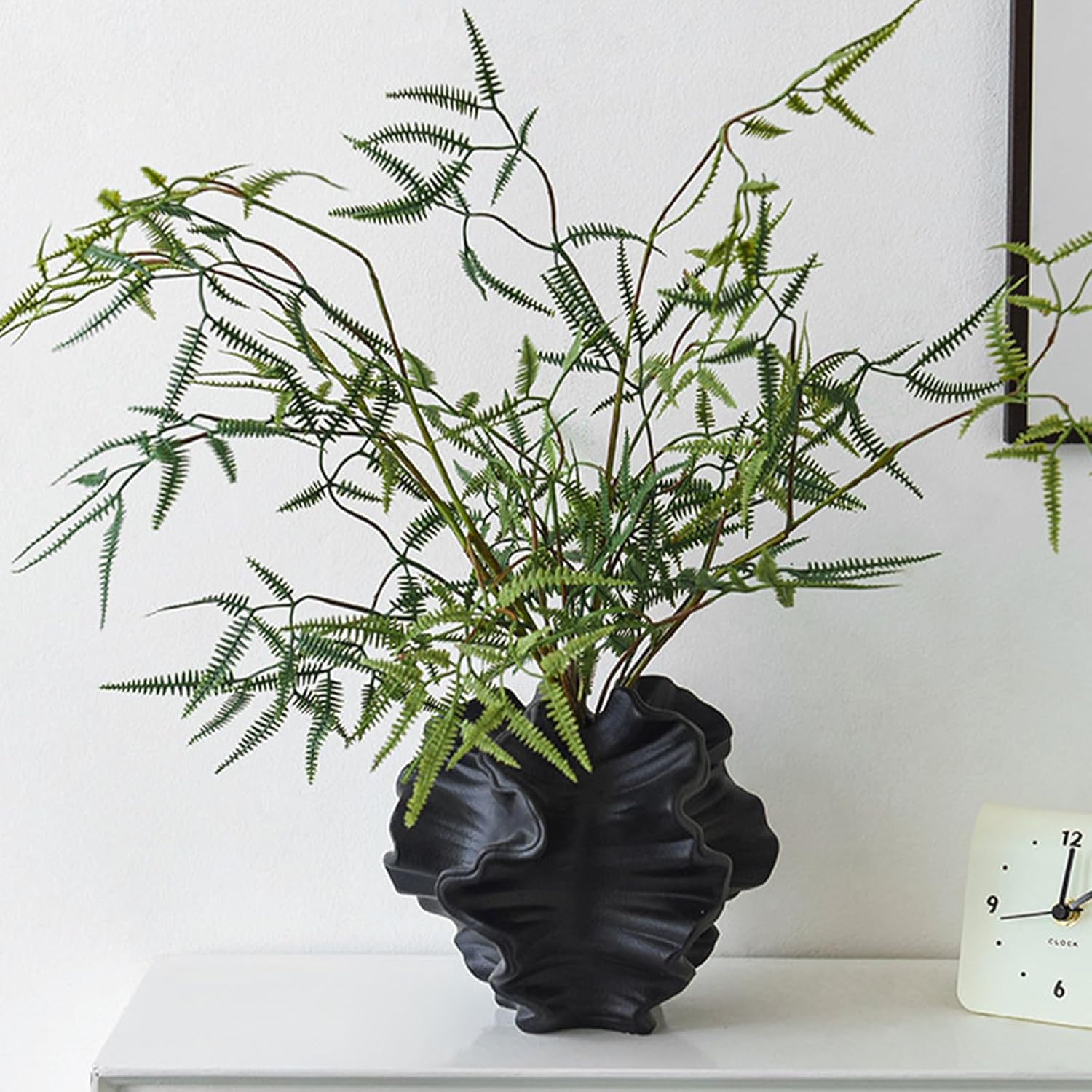 Modern Art Ceramic Coral Flower Vase Home and Office Decoration Sculpture Work Bohemian / Black