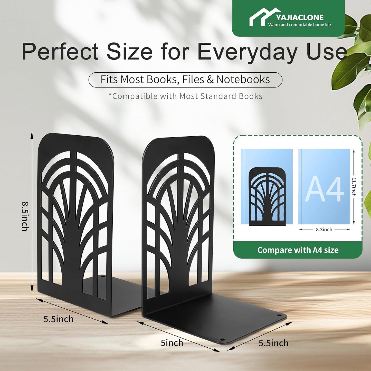 Modern Arch Book End Set / Black